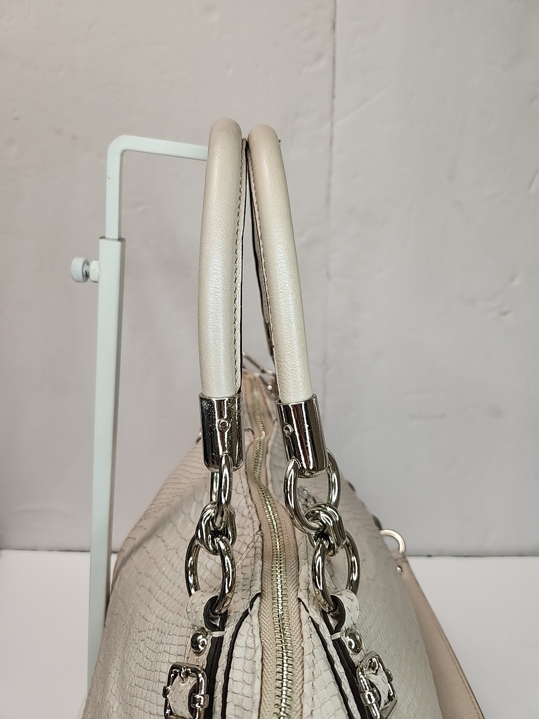 Coach k1093-16346 Madison Sophia Python Lthr Satchel Bag Shoulder Beige Taupe