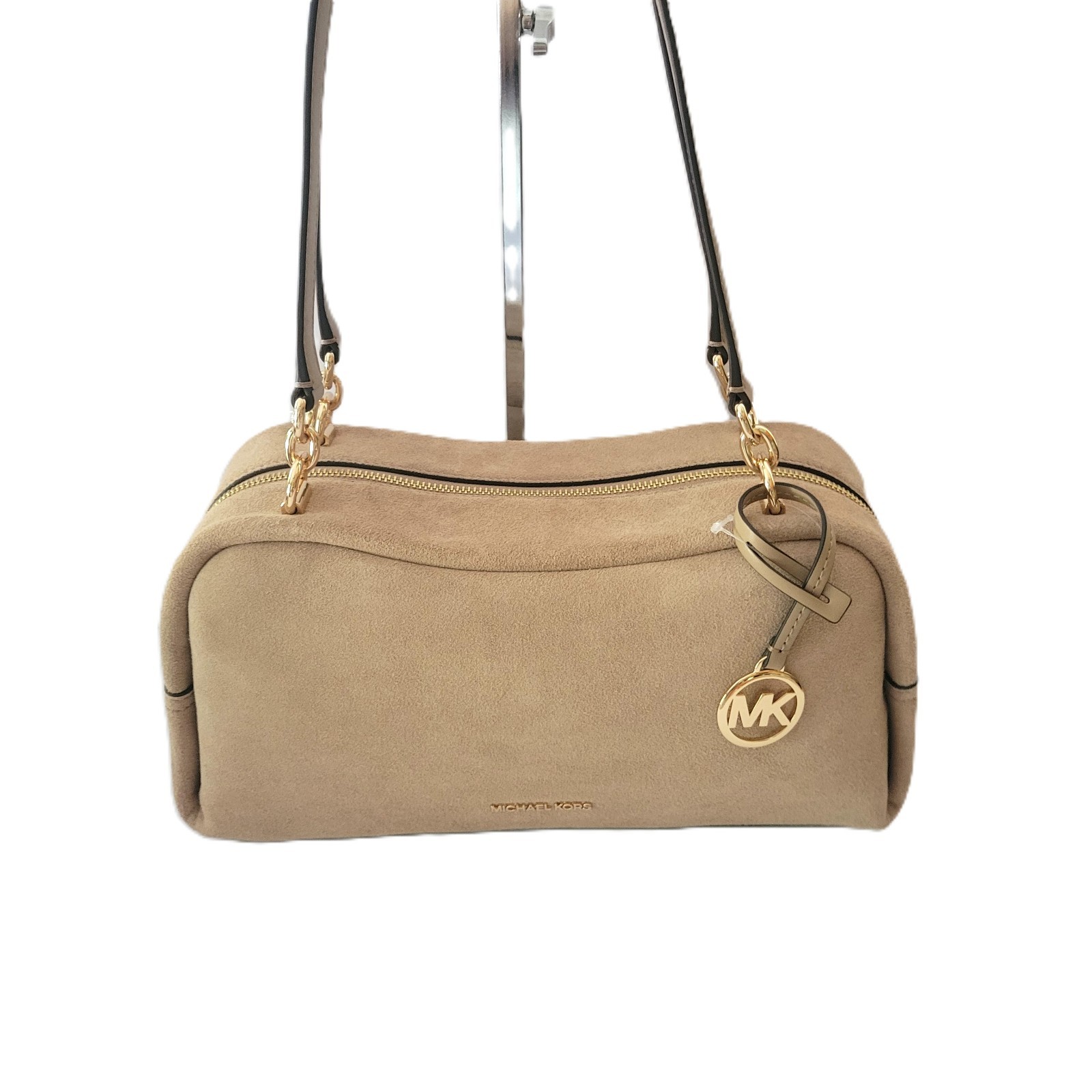 Michael Kors Cecily Medium Shoulder Bag Handbag Camel Suede Leather 35S6G8CL2S