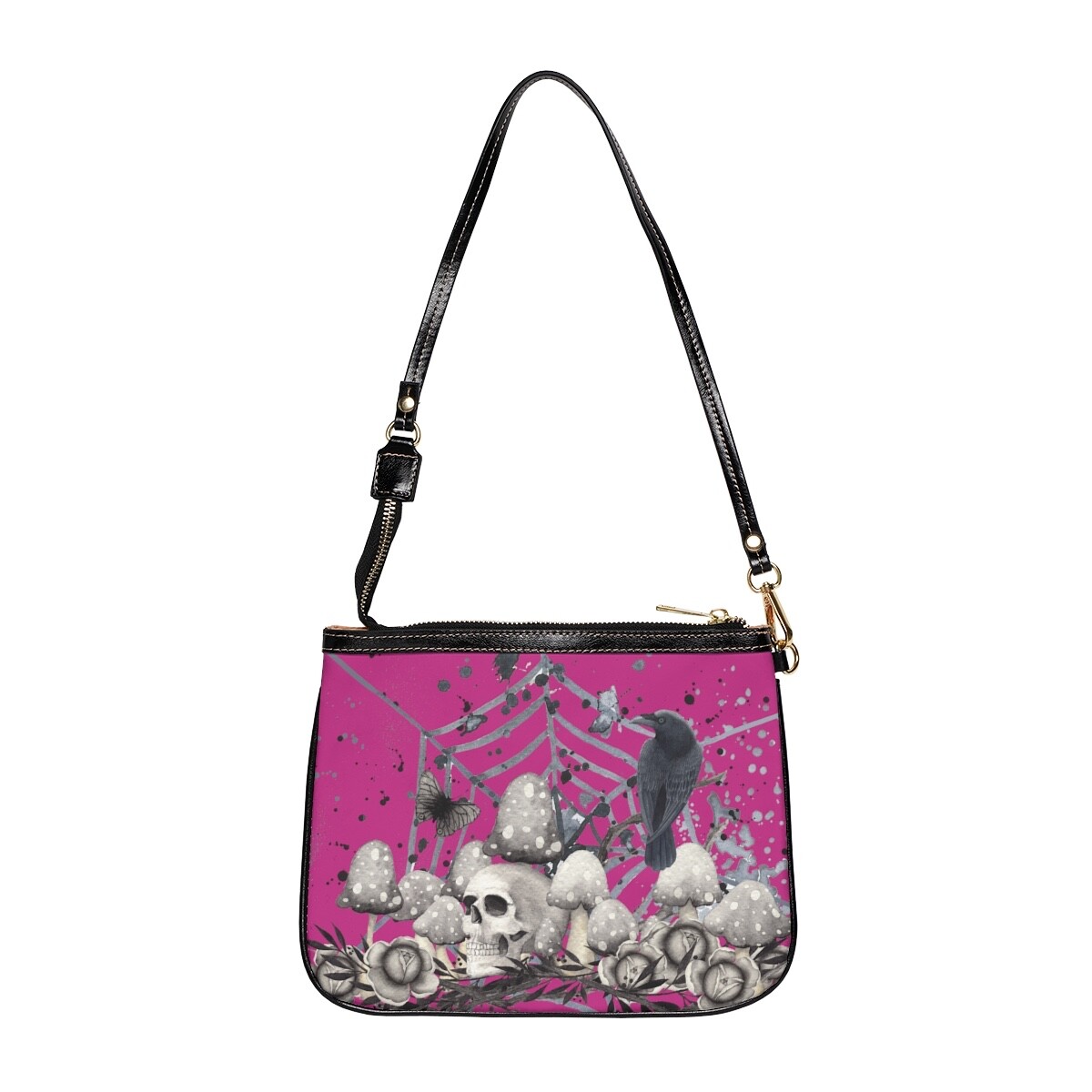 Gothic Skulls Spider Crossbody Bag Many Colors Dark Fantasy Purse Matching Shoes