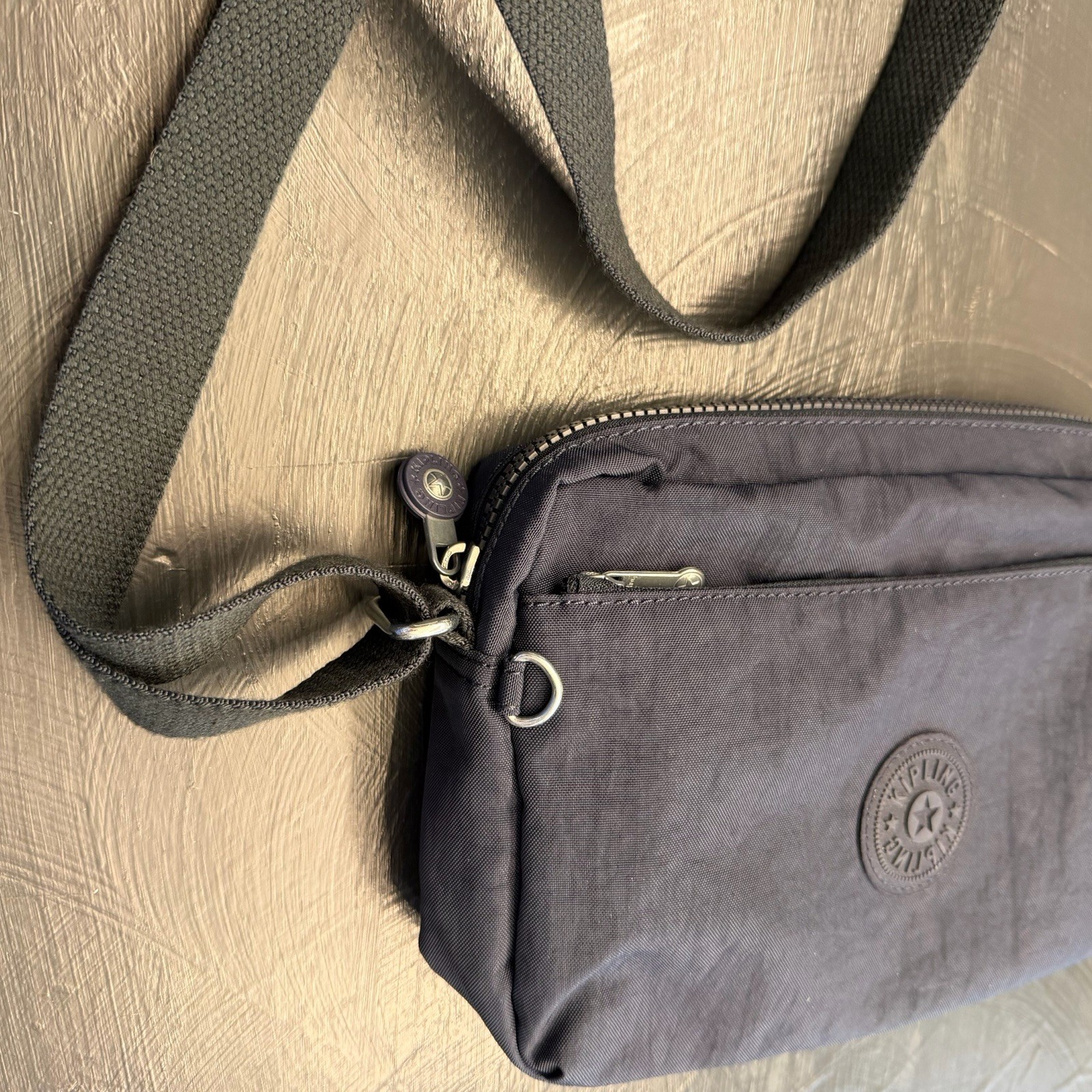 Kipling Damian Crossbody Bag Navy Blue 9.5”L x 6.75”H x 2”D, Zip Compartments