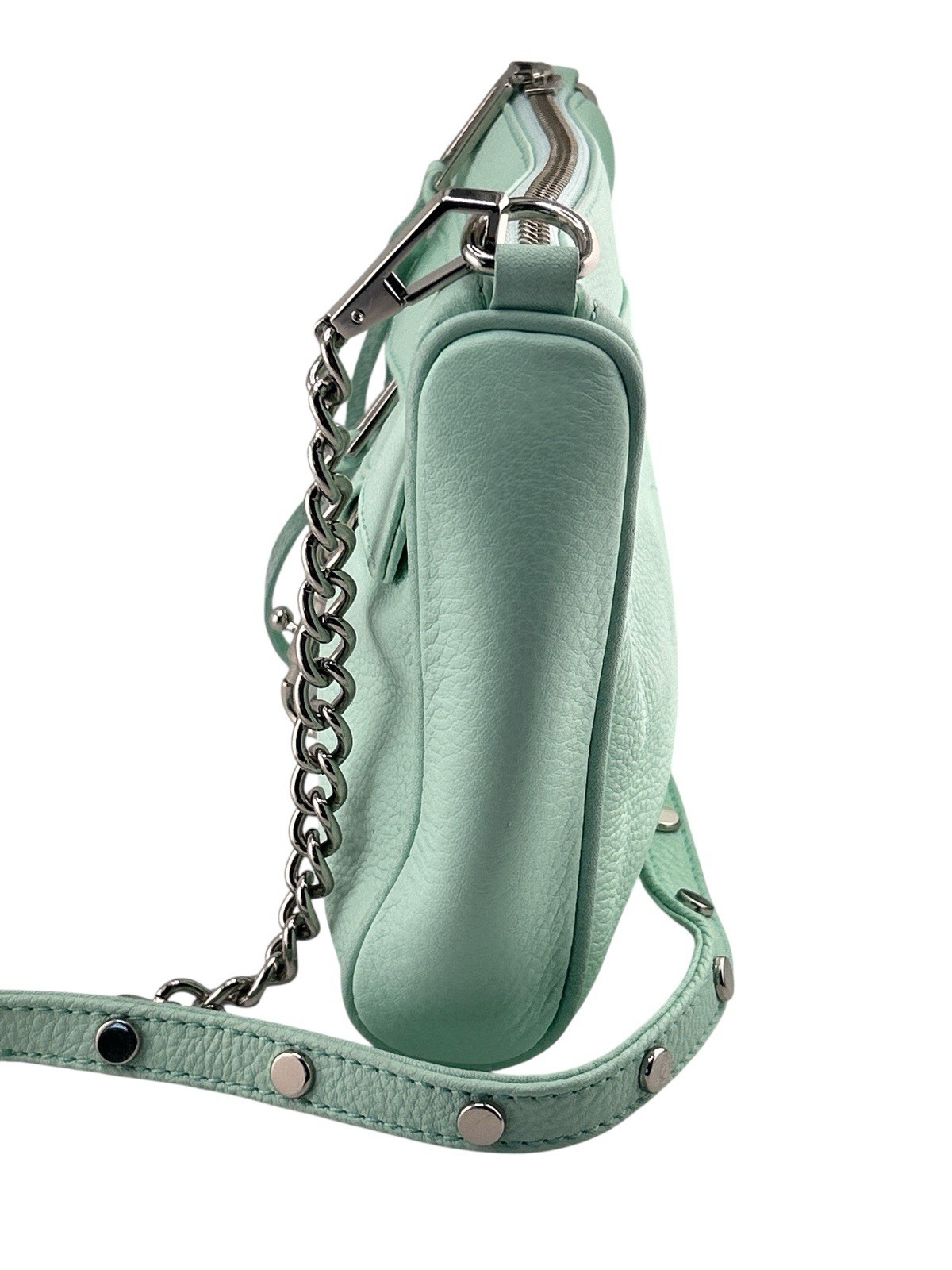 NWT Rebecca Minkoff Womens Mini Mac Leather Chain Link Strap Crossbody Bag Mint