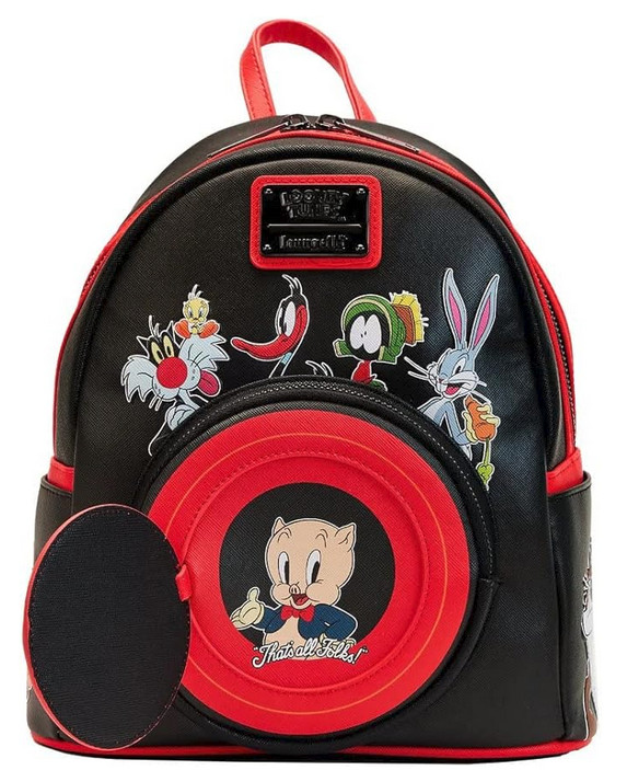 WB LOONEY TUNES Warner Bros Porky Pig Loungefly Mini Backpack & WALLET NWTs