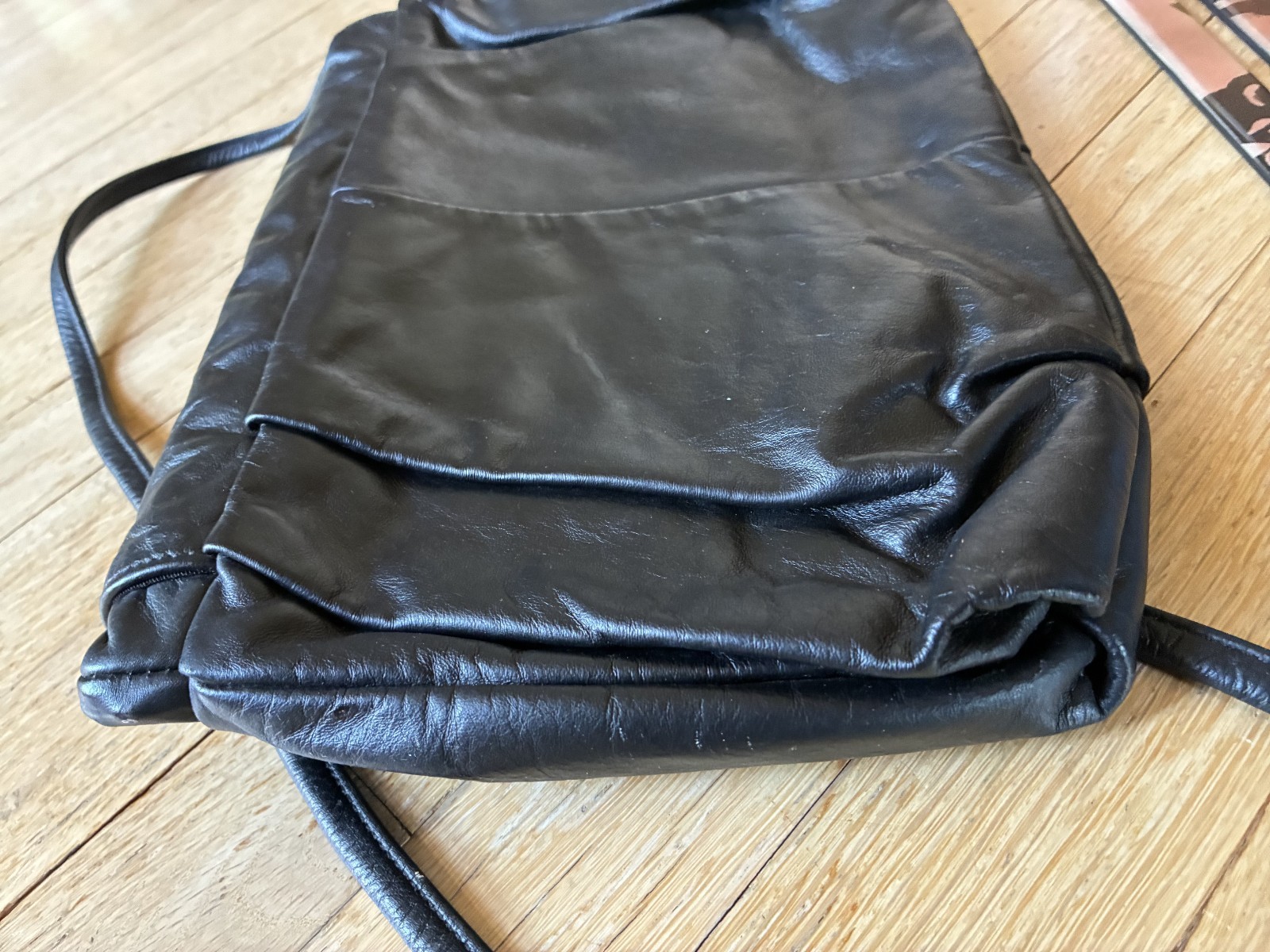 Vintage Patricia Smith Moon Bags Cross Body Shoulder Black Leather extra Panel