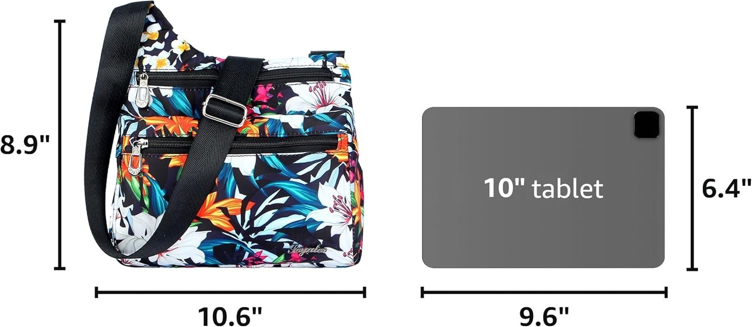 Everyday Essential: Lightweight Floral Crossbody Purse for Women – 10.6” Size!