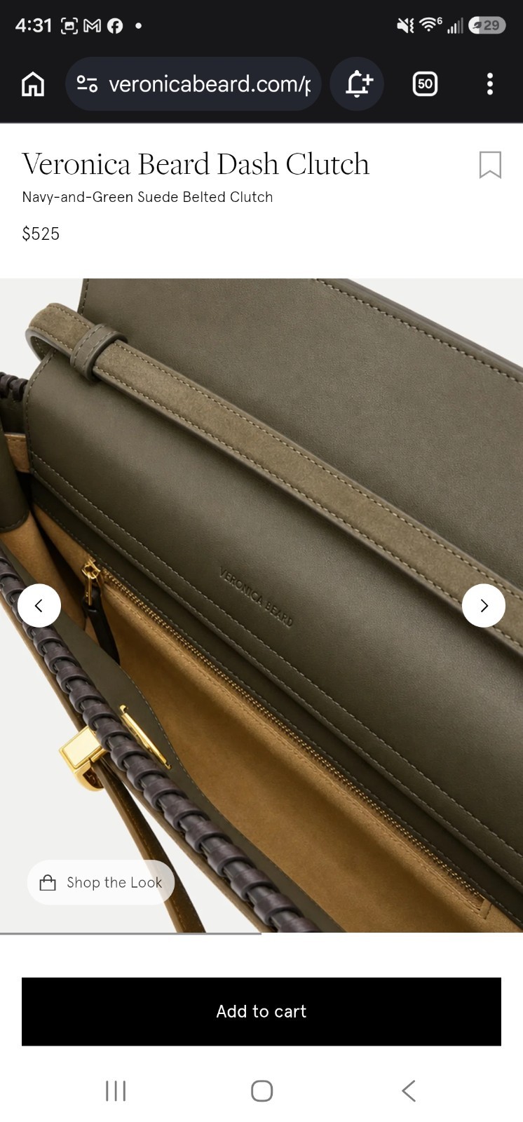 Veronica Beard Dash Clutch Navy + Green Calf Suede Belted Clutch Nwt Msrp $525