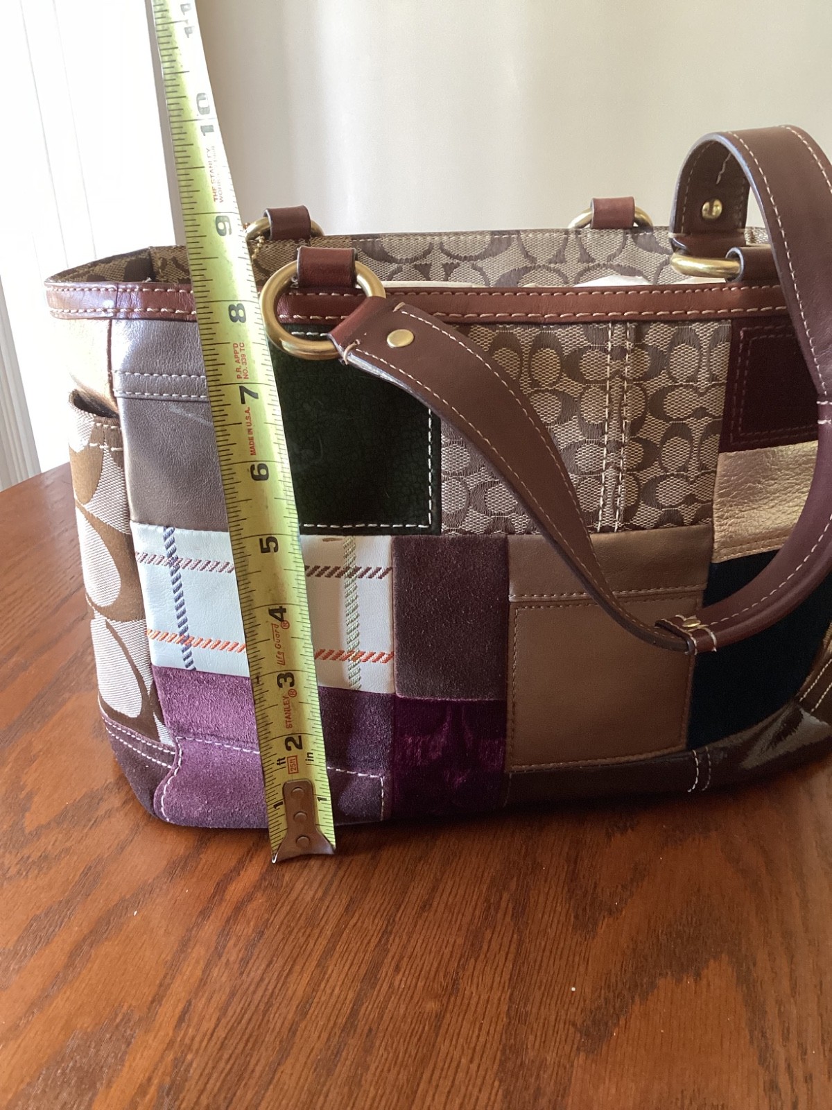 Coach Holiday Patchwork Gallery Tote 11358 Multicolor Leather w/Dust Bag vintage
