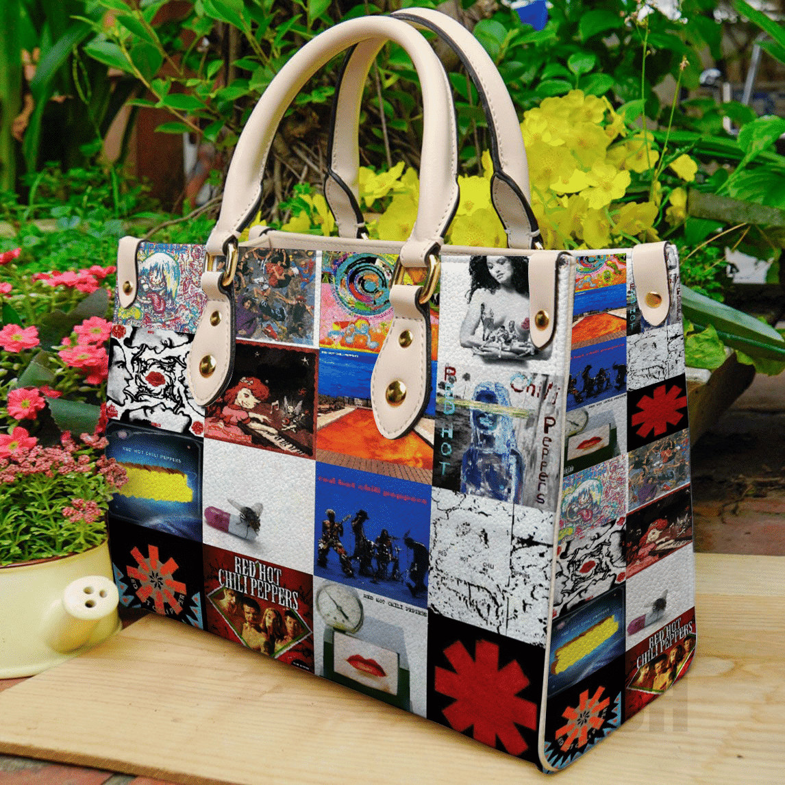 Personalized Red Hot Chili Peppers Women Leather Hand Bag