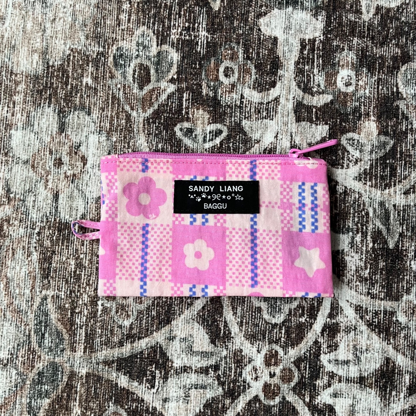 Baggu x Sandy Liang 2.0 Pink Plaid Go Pouch Size Small