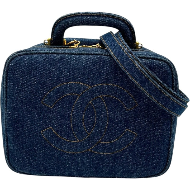 CHANEL Coco Handle Vanity Blue Denim Shoulder Bag #OKB1007