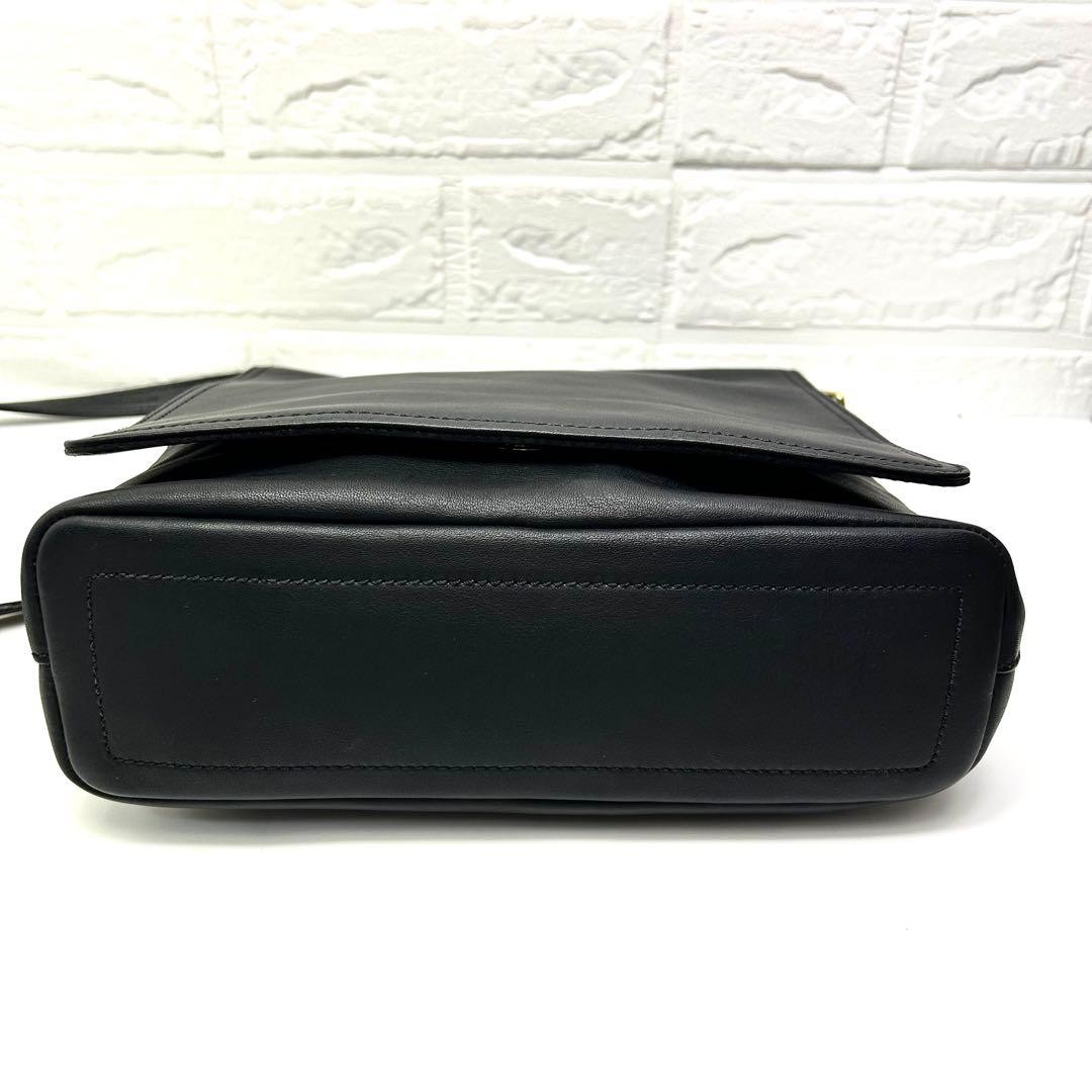 Level COACH Old Coach Shoulder Bag Messenger Leather Black