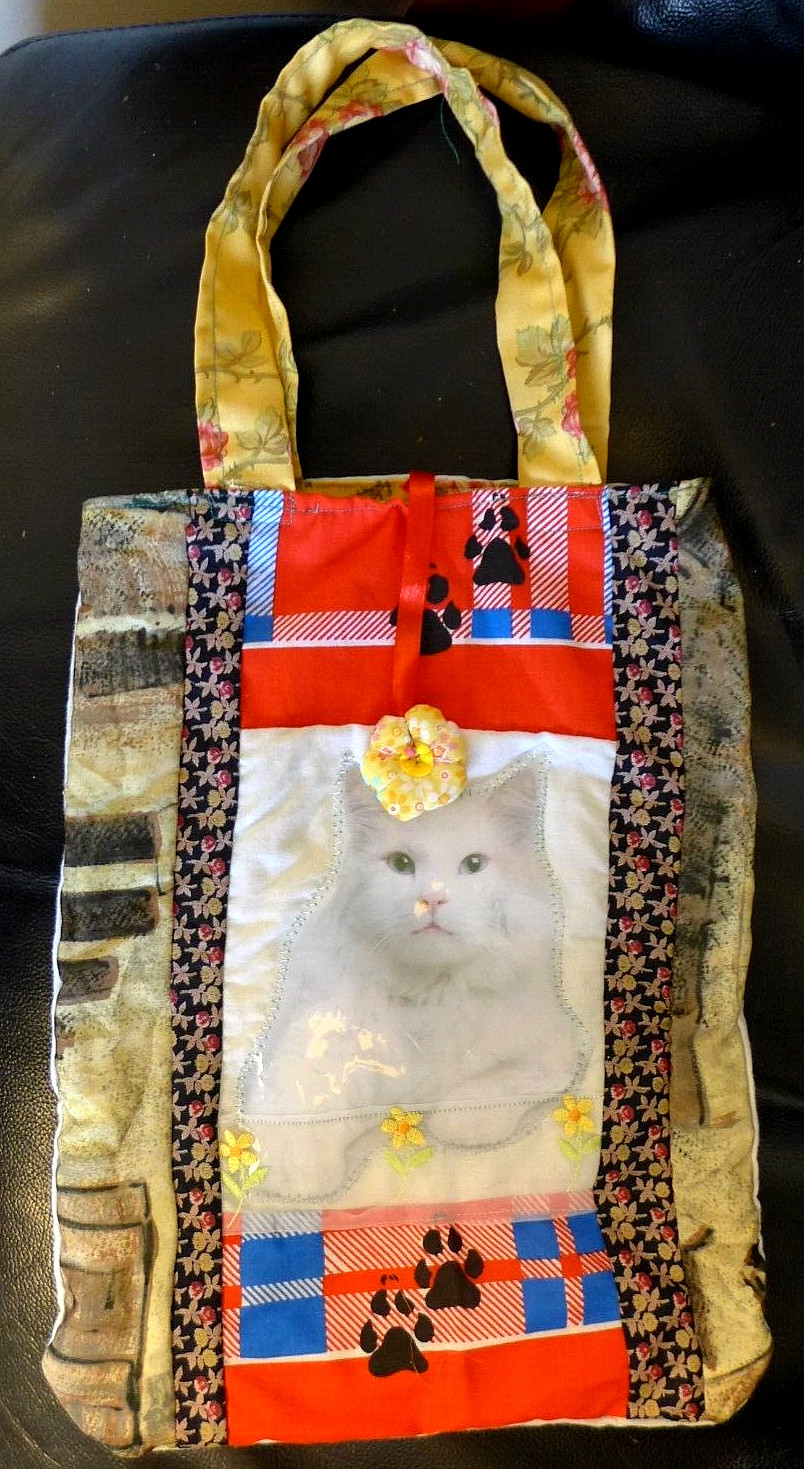 Womens Bag Cotton Handmade Quilted Purse 11 x 15 Inch Tote Multi Colors Pockets