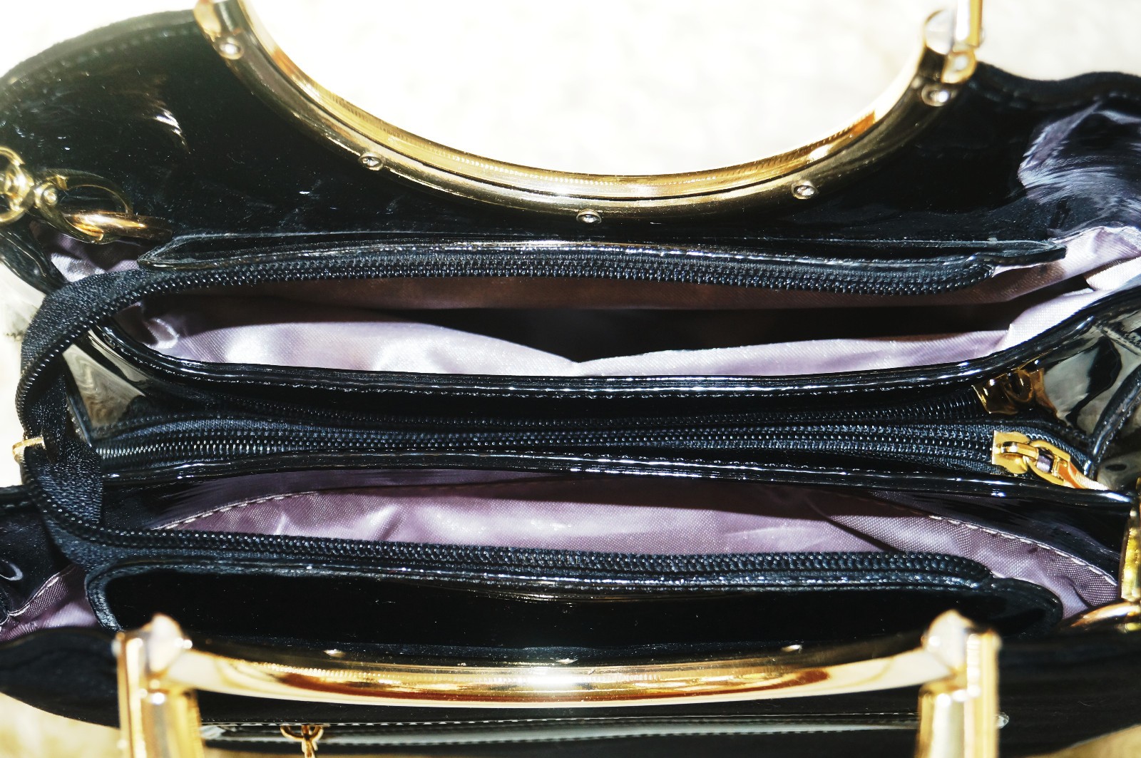 Women’s Handbag Black Elegant Zipper Tote Casual Shoulder Bag