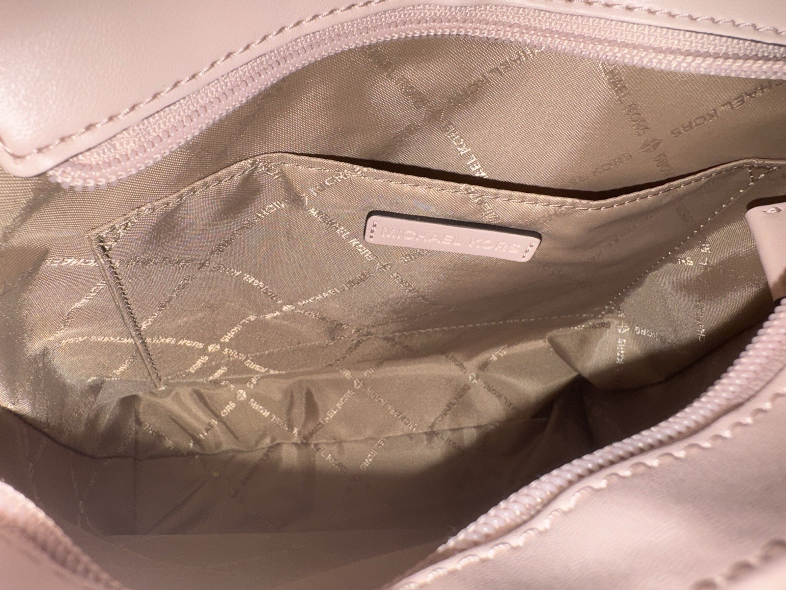 MICHAEL KORS JET SET TRAVEL SMALL ZIP CROSSBODY MESSENGER BAG MK BLUSH PINK LOGO