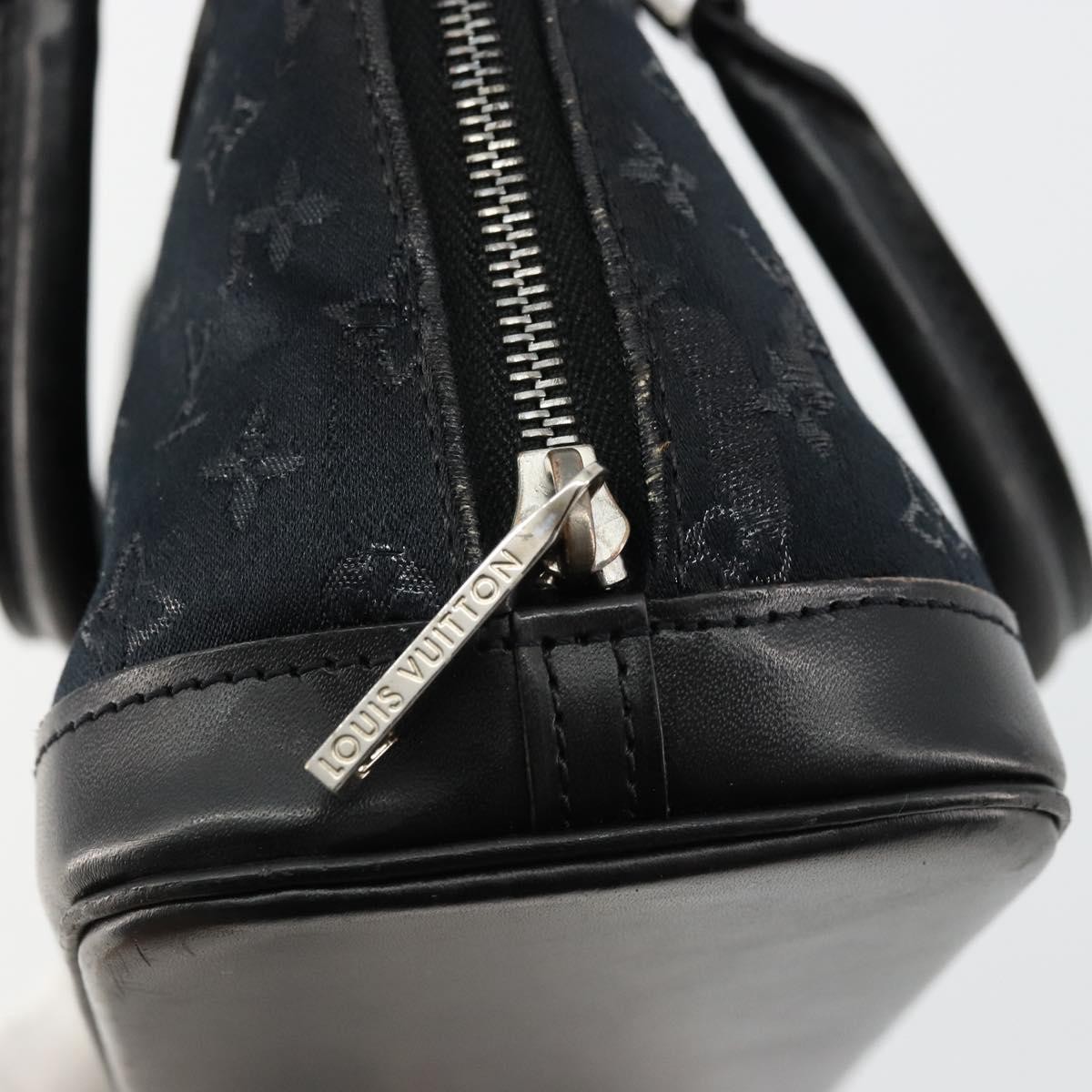 LOUIS VUITTON Monogram Satin Little Alma Hand Bag Black M92146 LV Auth bs35176