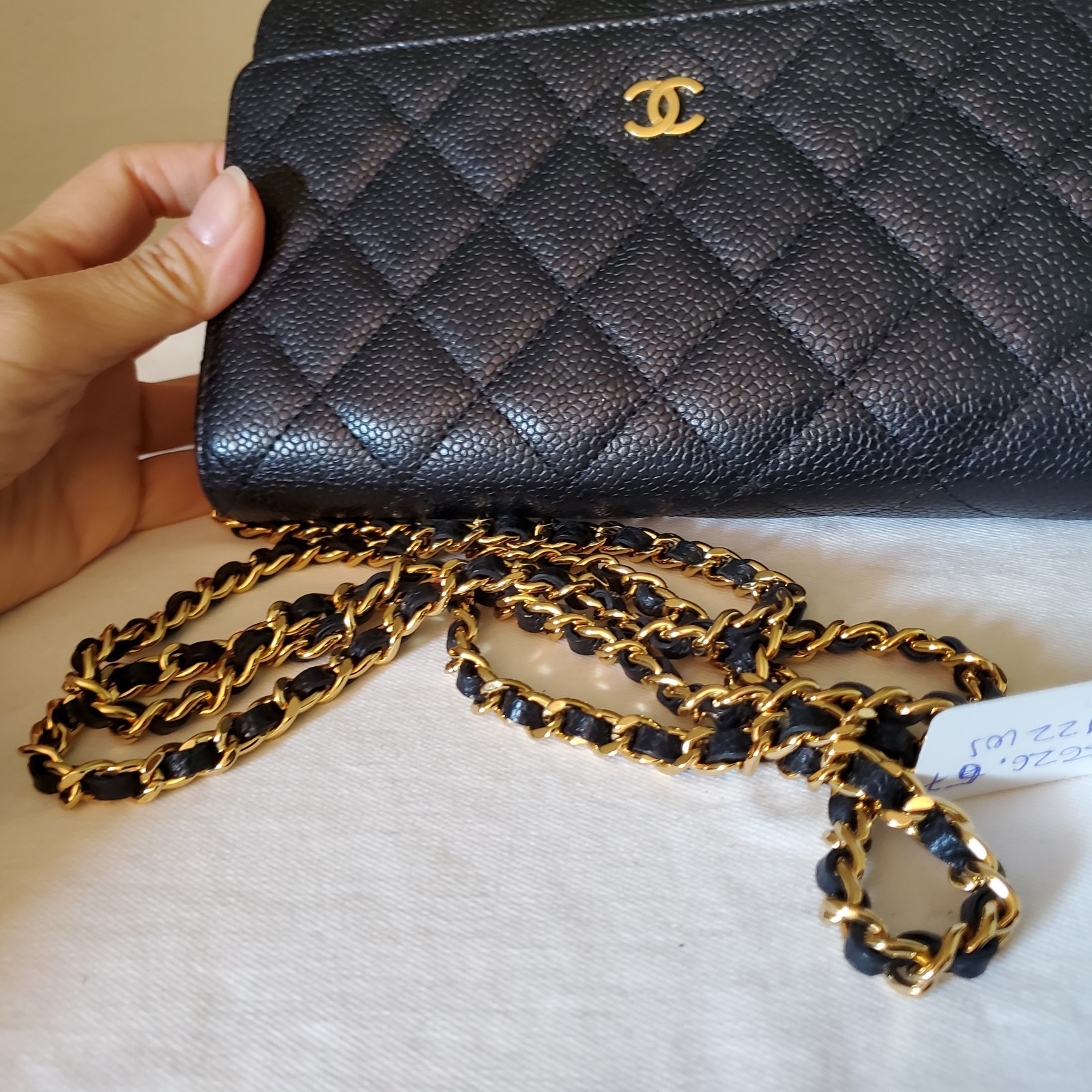 Chanel Classic Wallet On Chain Black caviar Gold Hw Crossbody Bag No Offer