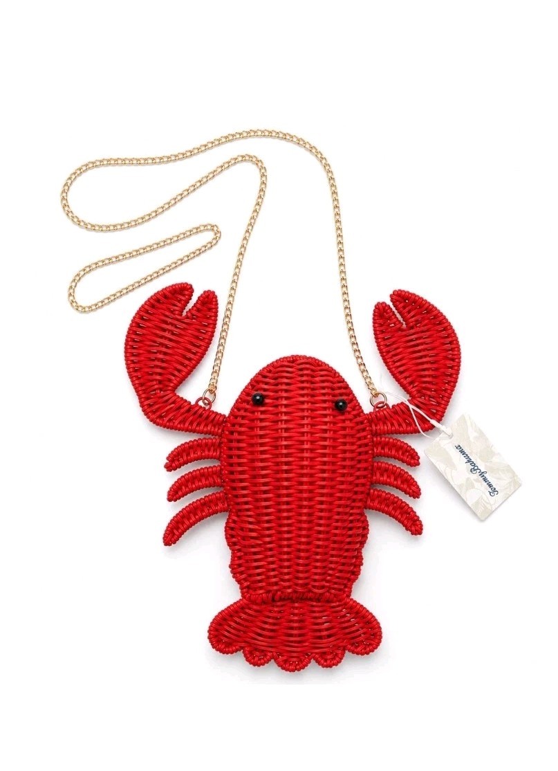 TOMMY BAHAMA VIRAL LOBSTER WOWEN CROSSBODY BAG RED NWT