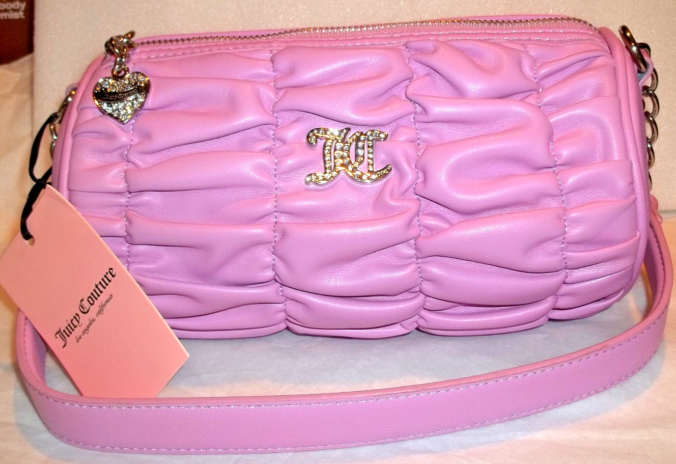 Juicy Couture Fondant Pink Run the World Shoulder Barrel Bag NWT & FREE SHIP –