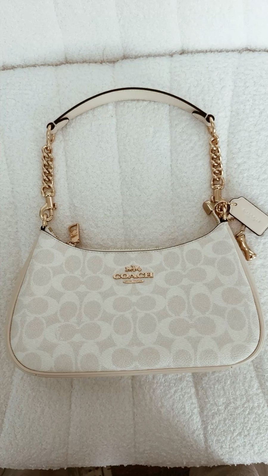 coach teri shoulder bag white