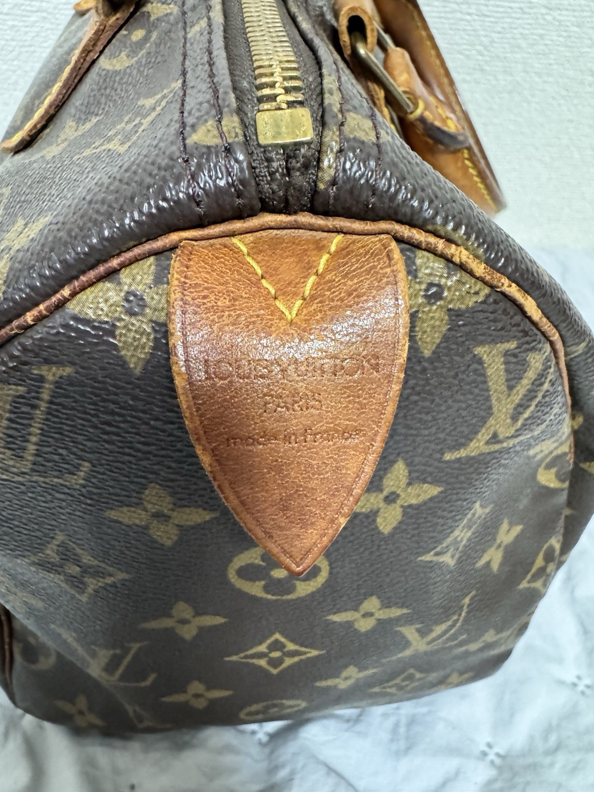 Louis Vuitton Speedy 30 Monogram Bag Brown Vintage PVC Canvas, Leather
