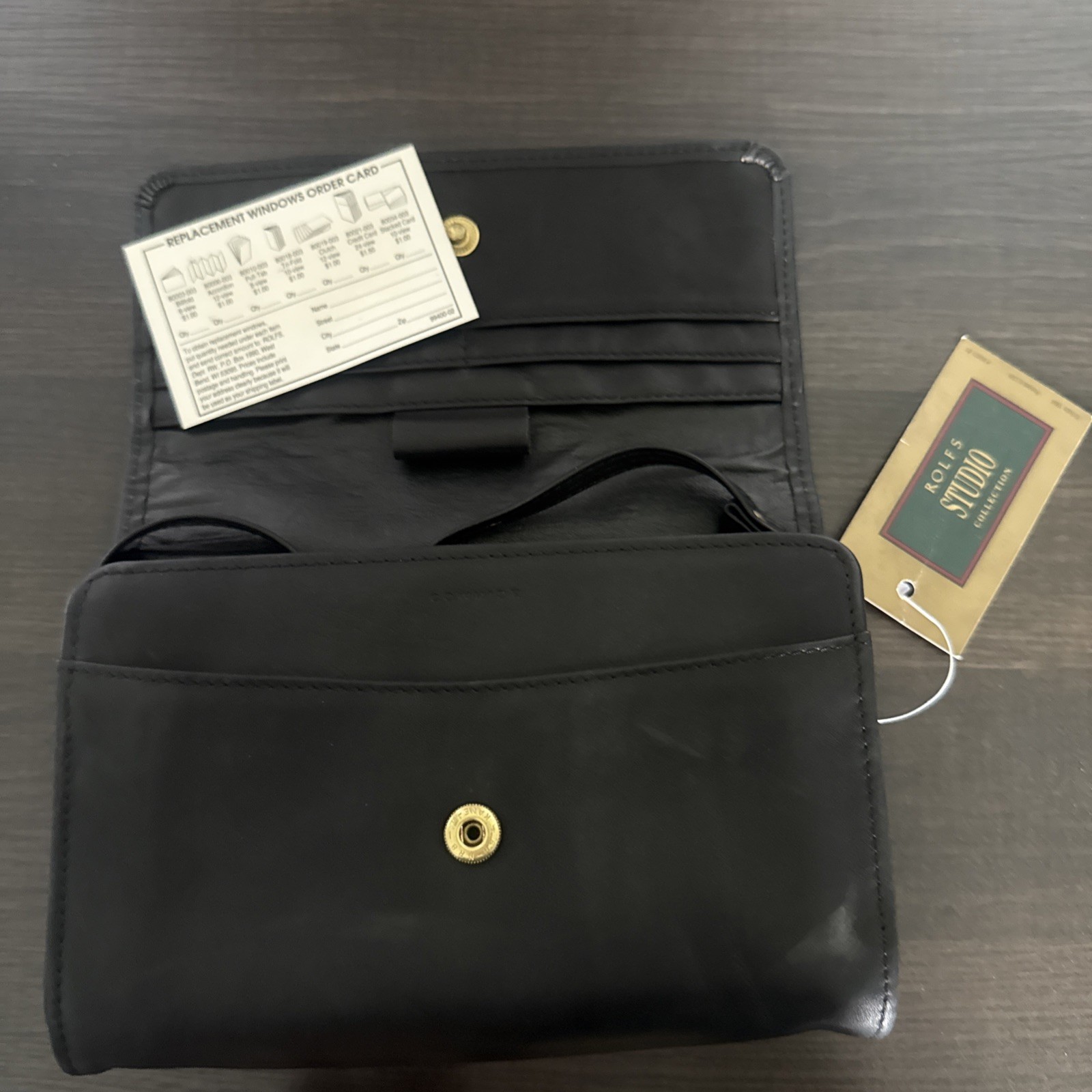 Rolfs Studio Collection Black Cowhide Leather Vintage Crossbody Purse NWT