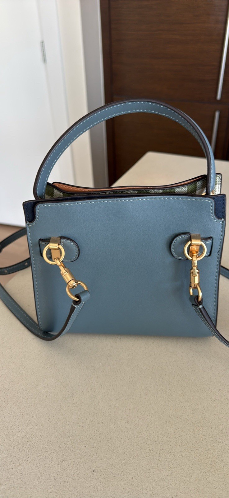 Baby Blue Tory Burch Lee Radziwill Petite Bag