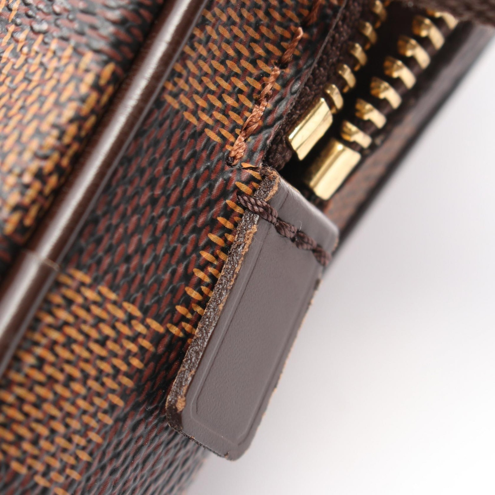LOUIS VUITTON Brooklyn Waist Belt bag N41101 Damier canvas leather Brown Ebene