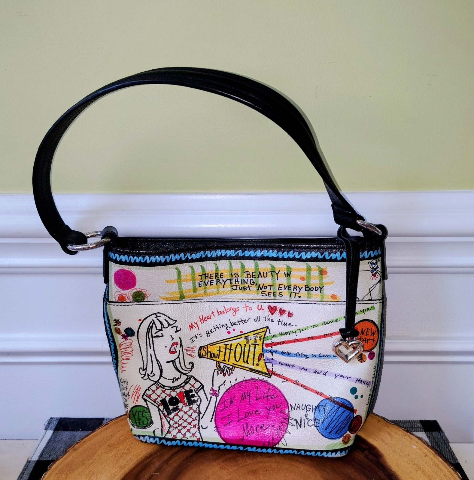 Brighton Shout It Out Fashionista Shoulder Bag Purse Artist Design Artsy