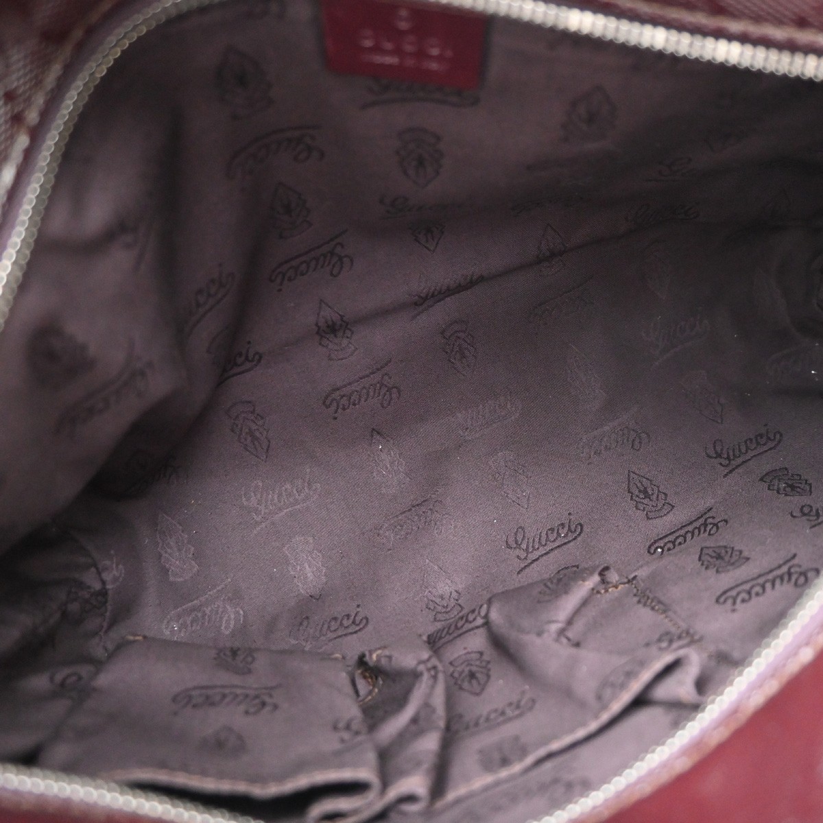 GUCCI Logo Imprime GG Pattern Tote Bag PVC Leather Red Italy SHW 67KD760