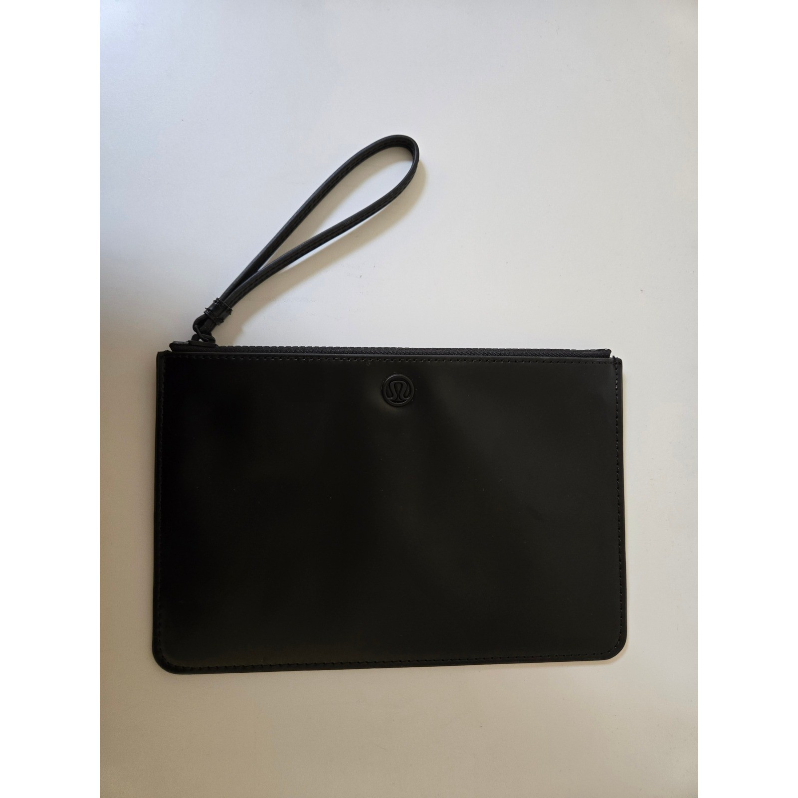 Lululemon Black Wristlet Zip Pouch Clutch Travel Tech Organizer Large