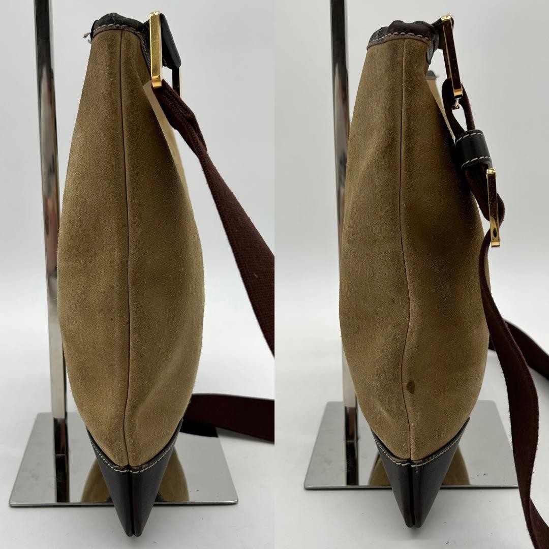 Loewe Anagram Sacoche Shoulder Bag Brown Suede Crossbody Japan 078462