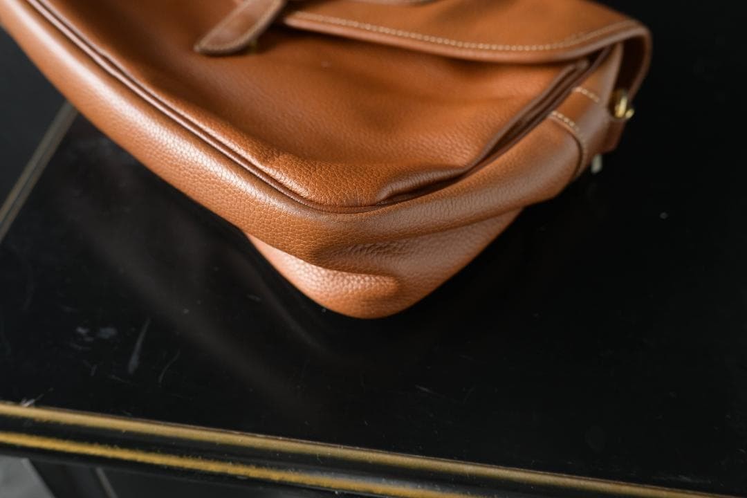 LONGCHAMP Leather Shoulder Bag Brown Auth Women about 9.06 x 12.20 × 2.76 inches