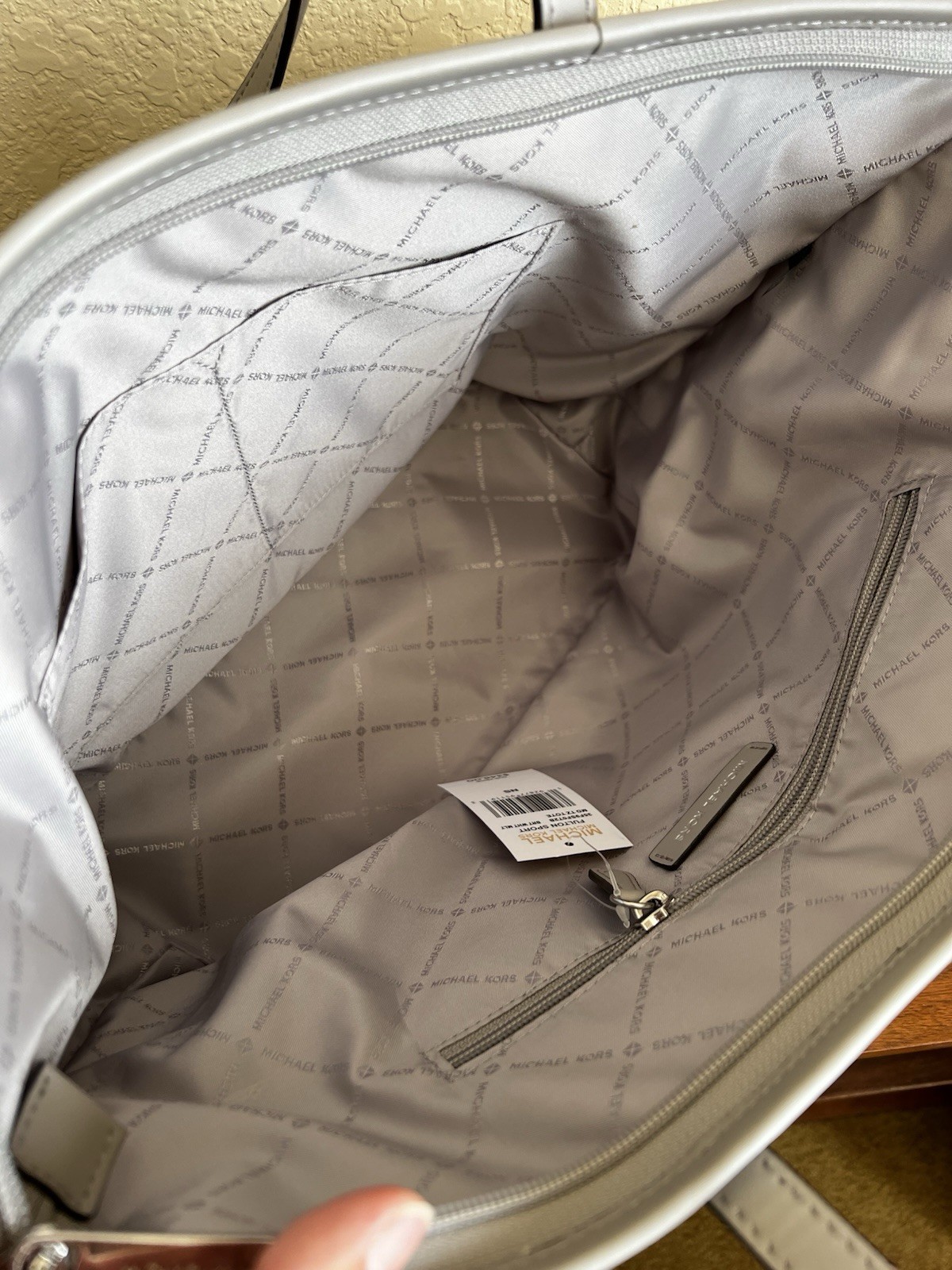 Michael Kors Fulton Sport Medium Top Zip Tote White Multi/Gray