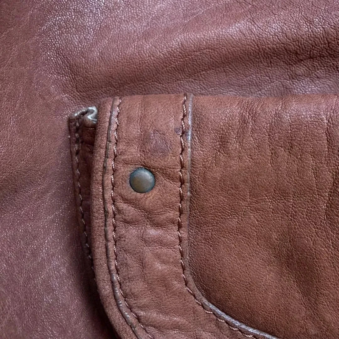 JEROME DREYFUSS Shoulder Bag Handbag Leather in Reddish Brown Women VHTF