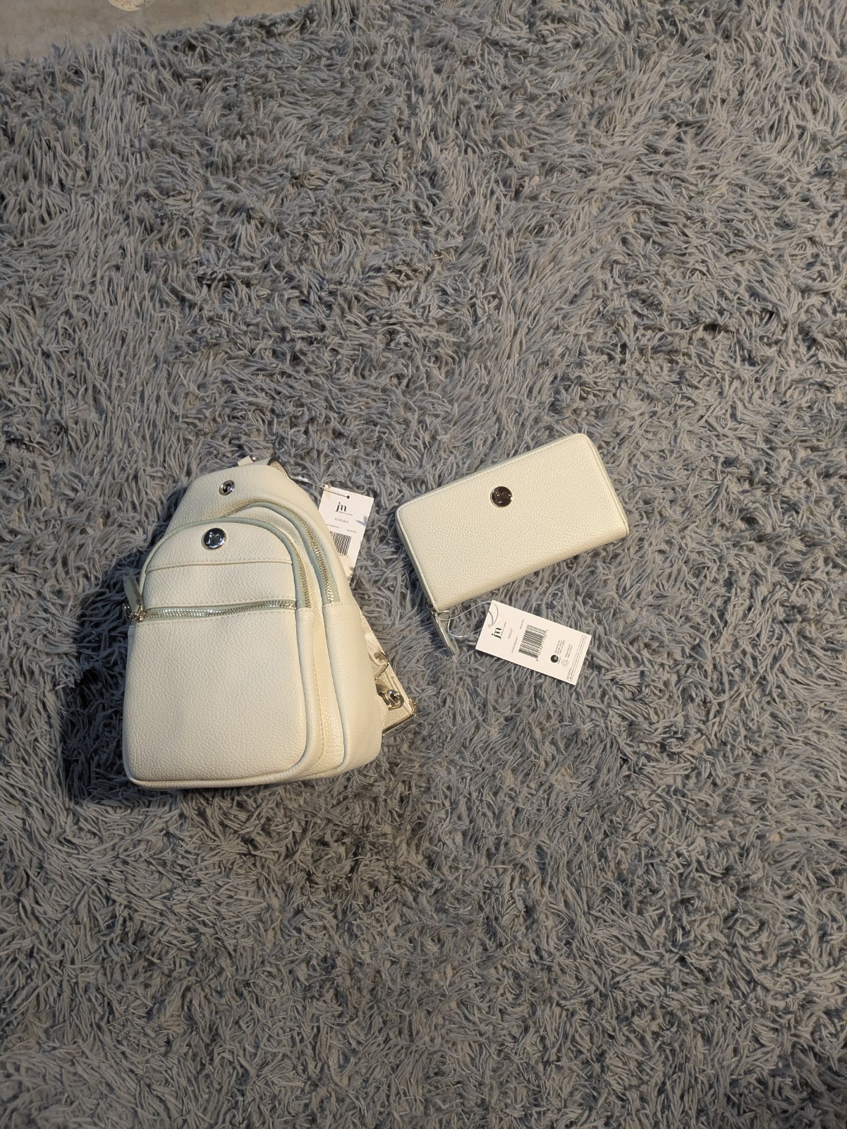 Jennifer Moore Mint single strap Sling backpack purse And Wallet Set