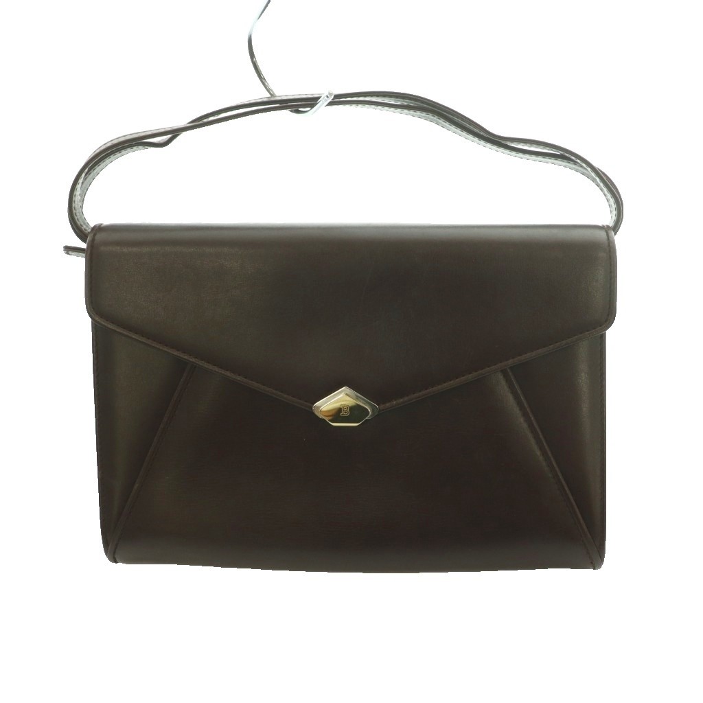 BALLY Leather Shoulder Bag Brown Women’s Vintage, 9.5-10.4in Strap, B Grade