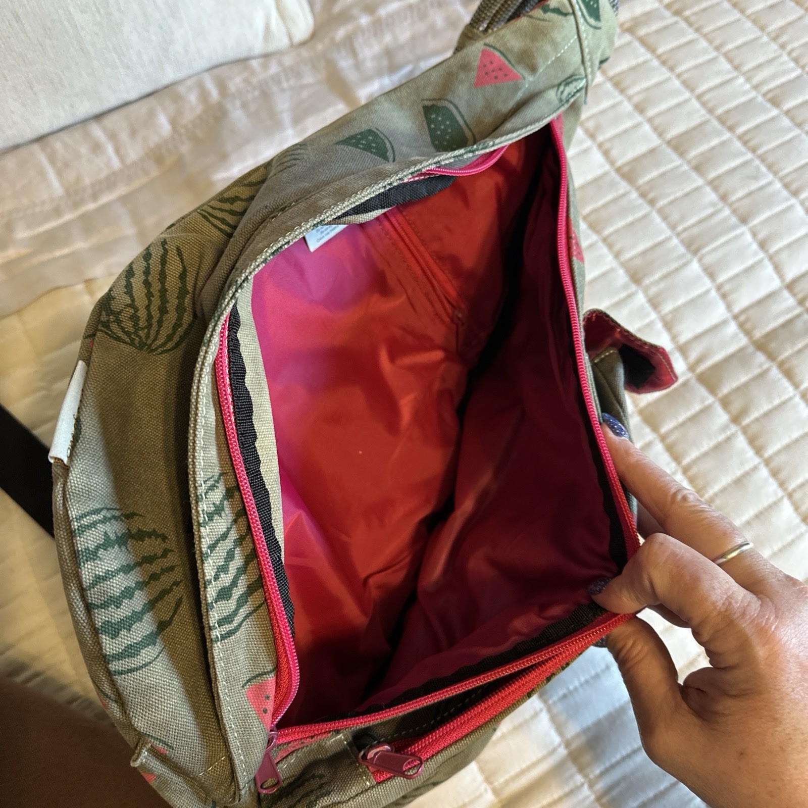 Kava Sling Back Bag One Of Kind Watermelon Print