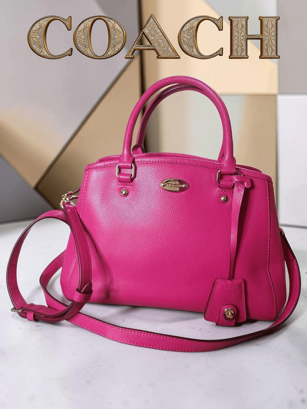 COACH Crossgrain Margot Carryall Satchel Crossbody Bag