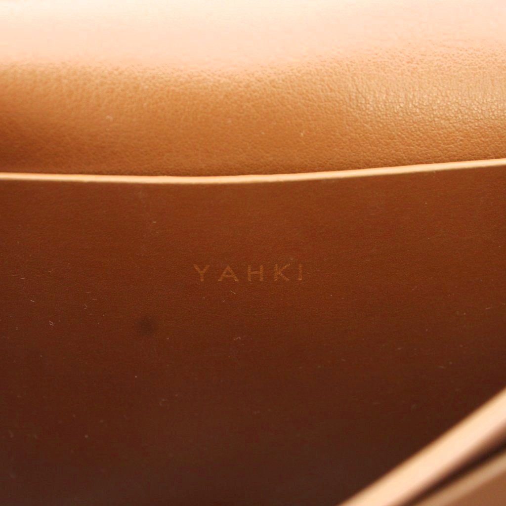 YAHKI Leather Shoulder Bag Brown 8.9in x 7.9in Excellent Condition