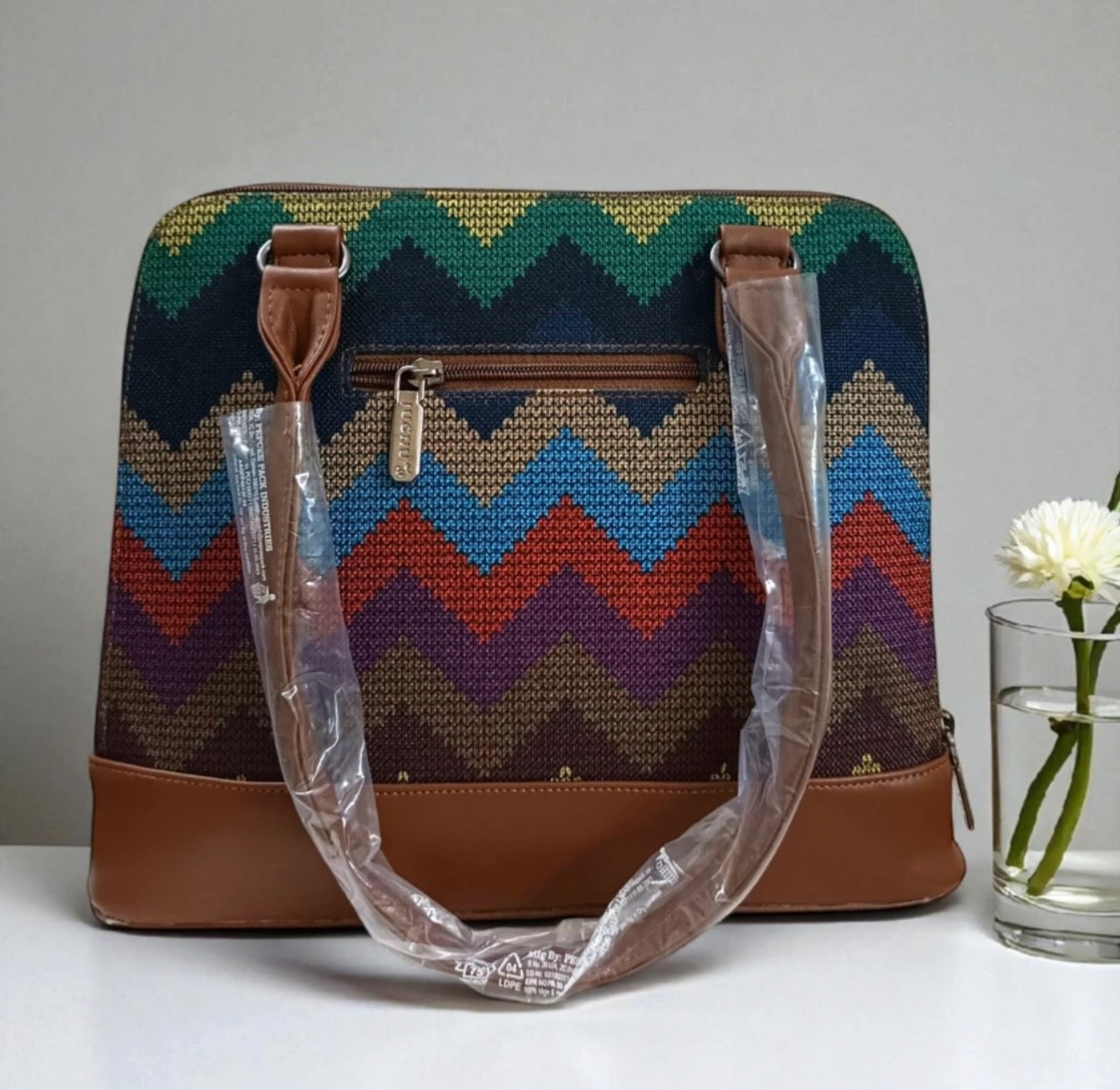 Stylish Jute & PU Leather Handbag for Women – Elegant, Spacious & Durable