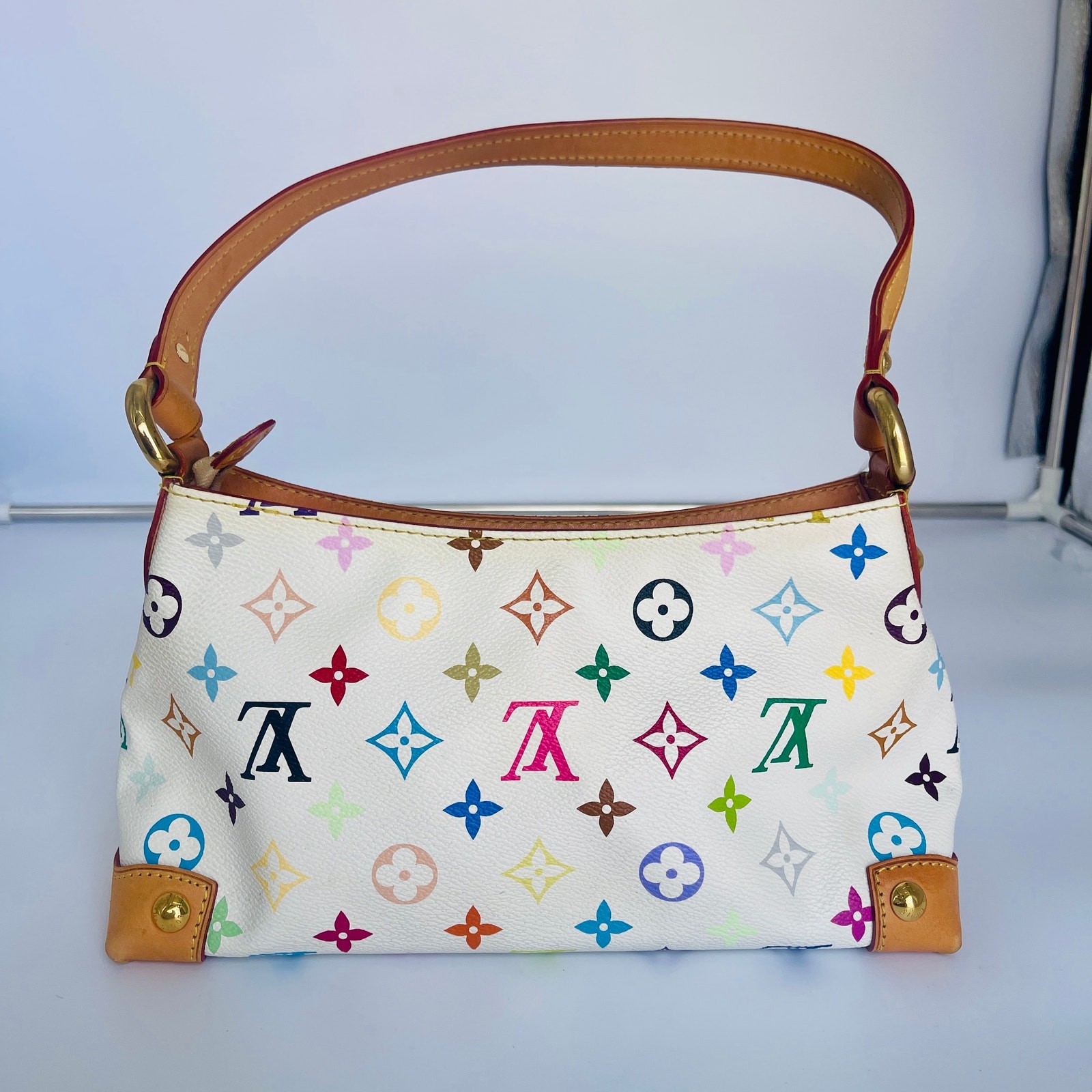 Louis Vuitton Takashi Murakami White Monogram Multicolor Eliza Shoulder Bag
