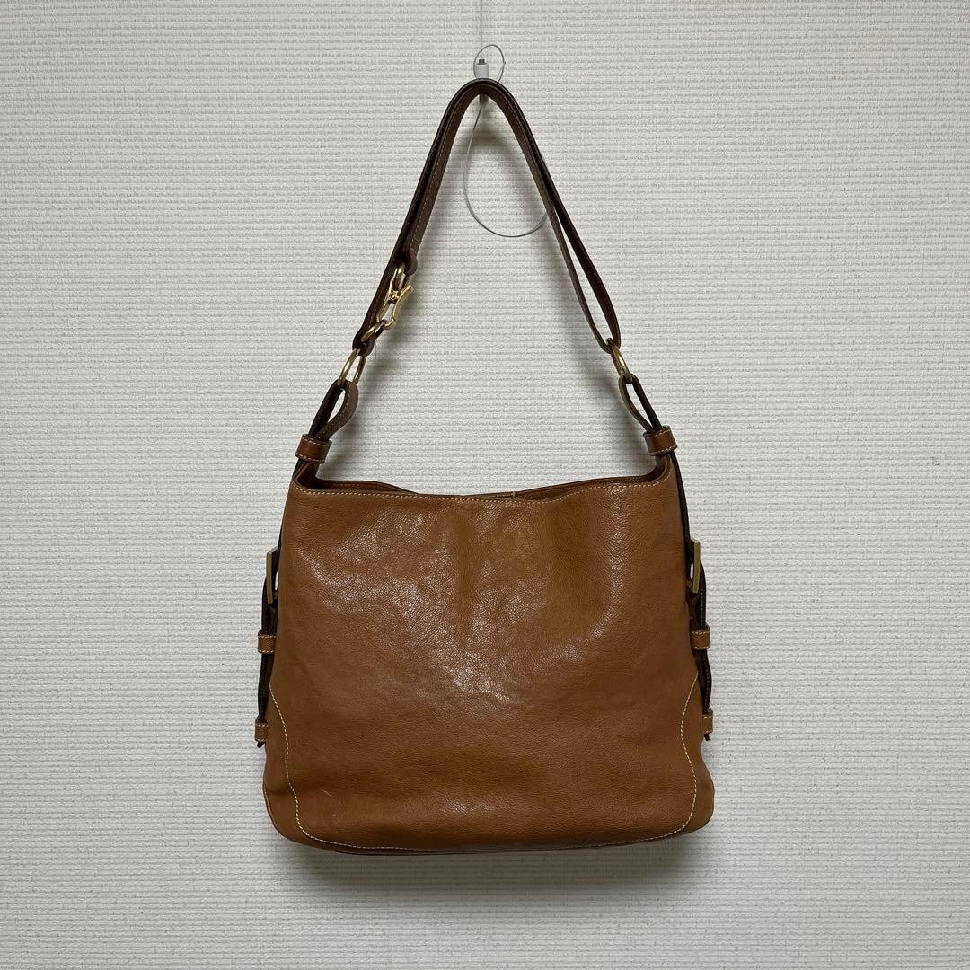 Tsuchiya Kaban Azile JAPAN Made Camel Leather Shoulder Tote Crossbody Bag Auth