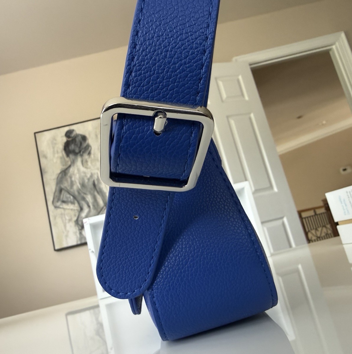 BCBGeneration Cobalt Blue Shoulder Bag Faux Leather Silver Hardware Handbag