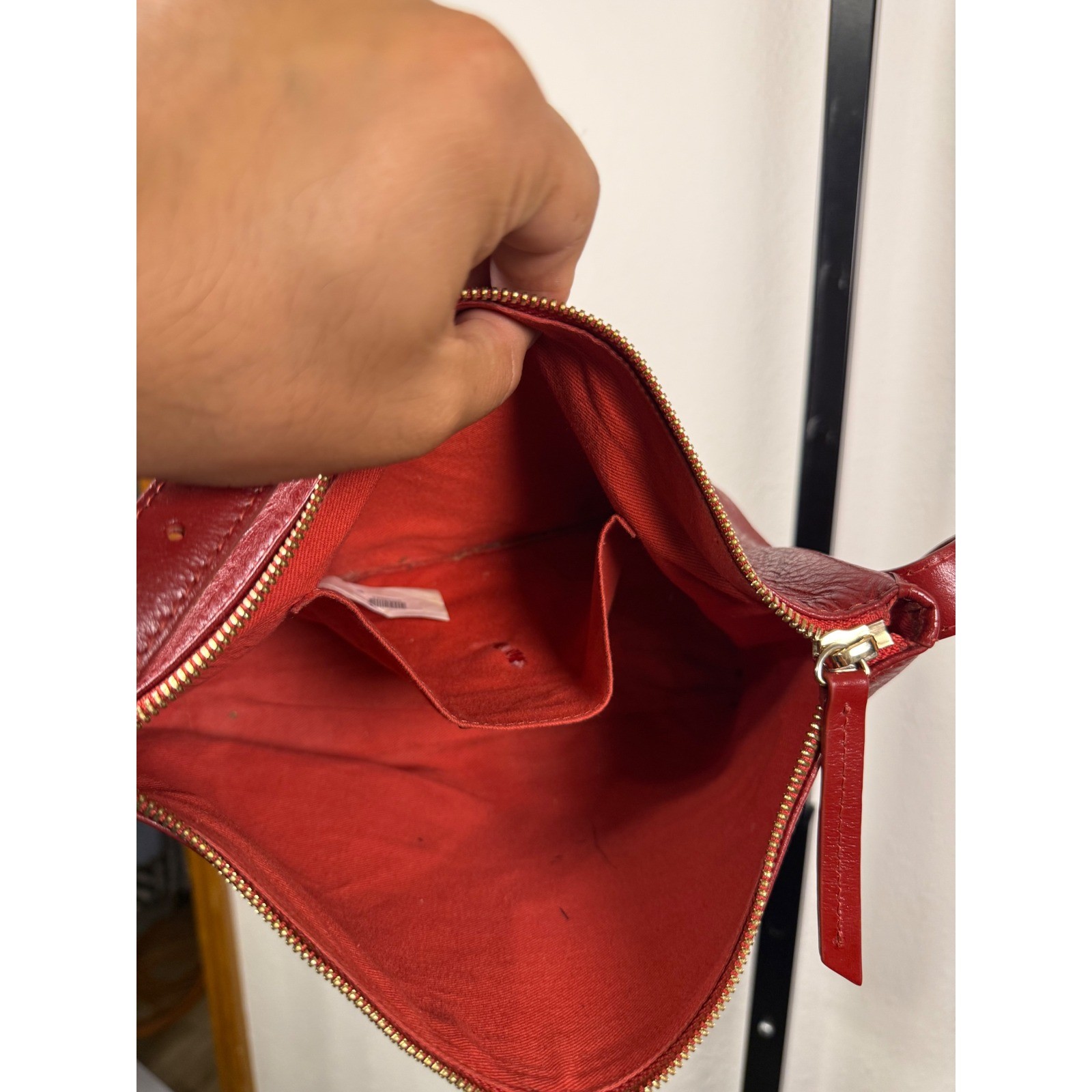 A.P.C. Red Worn Vera Shoulder Bag
