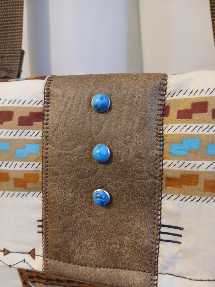 New Western Aztec print Shoulder Bag Purse Cowgirl Brown Turquoise Southwestern