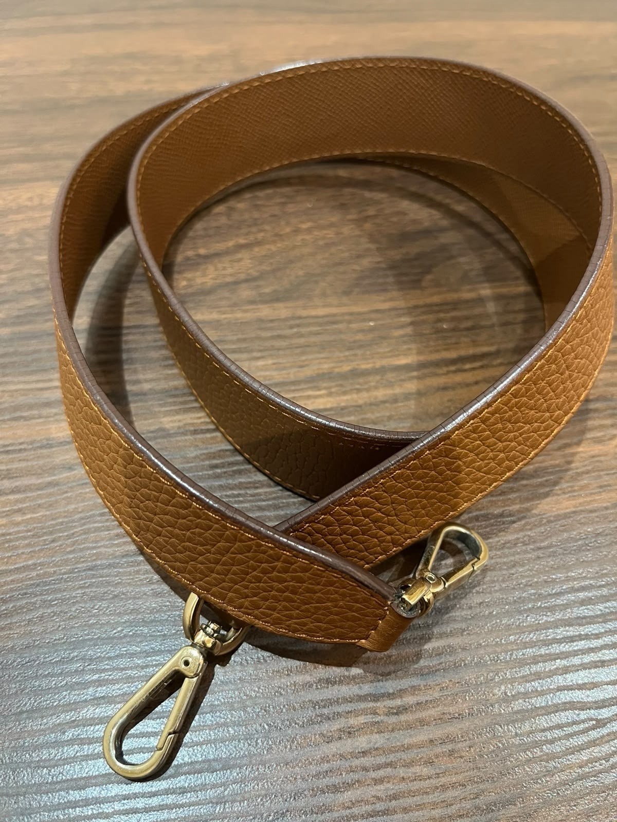 Carolina Herrera Logo Flap Brown Leather Top Handle Bag