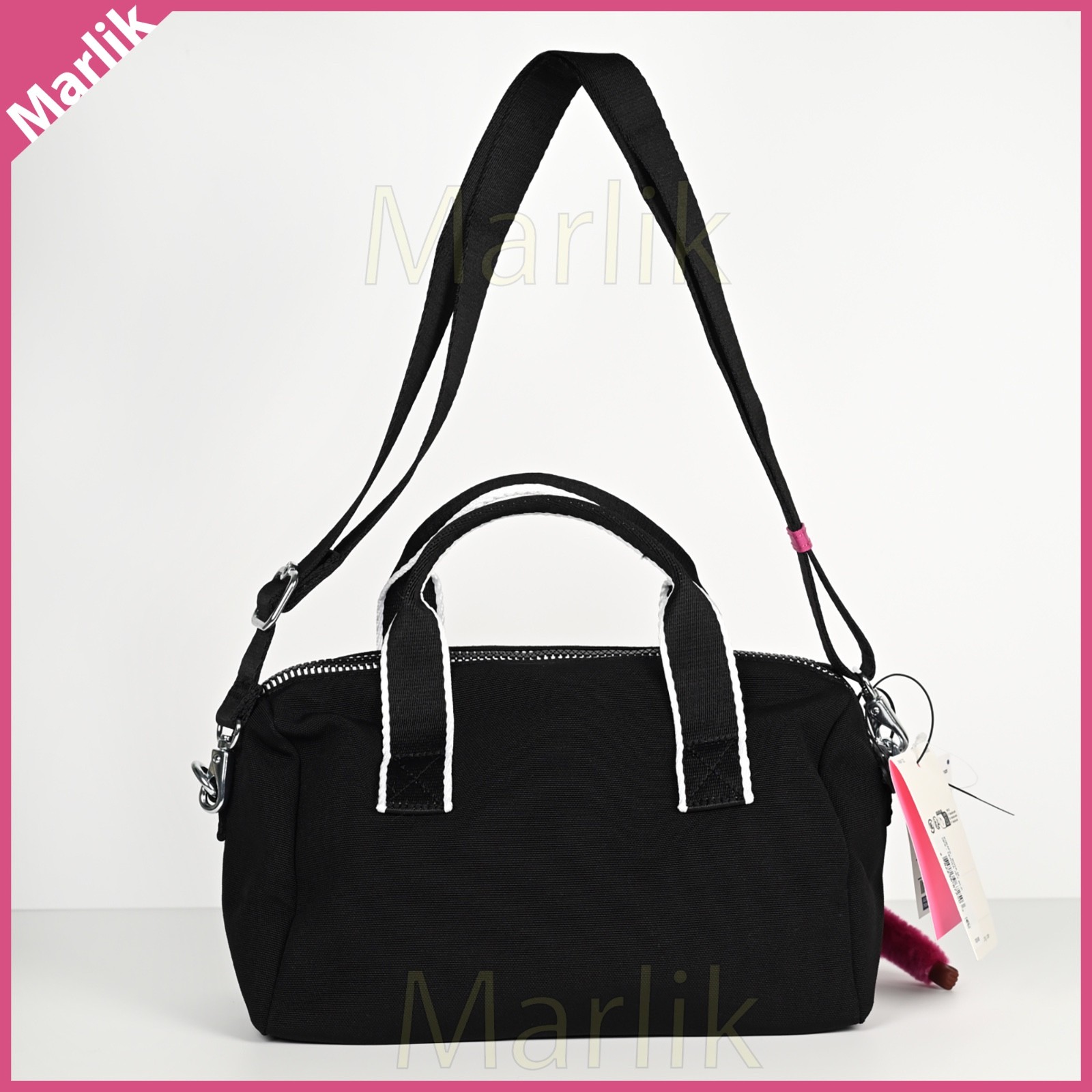Genuine Kipling Bina M Small Crossbody Shoulder Bag Terra Jet Black w Keychain