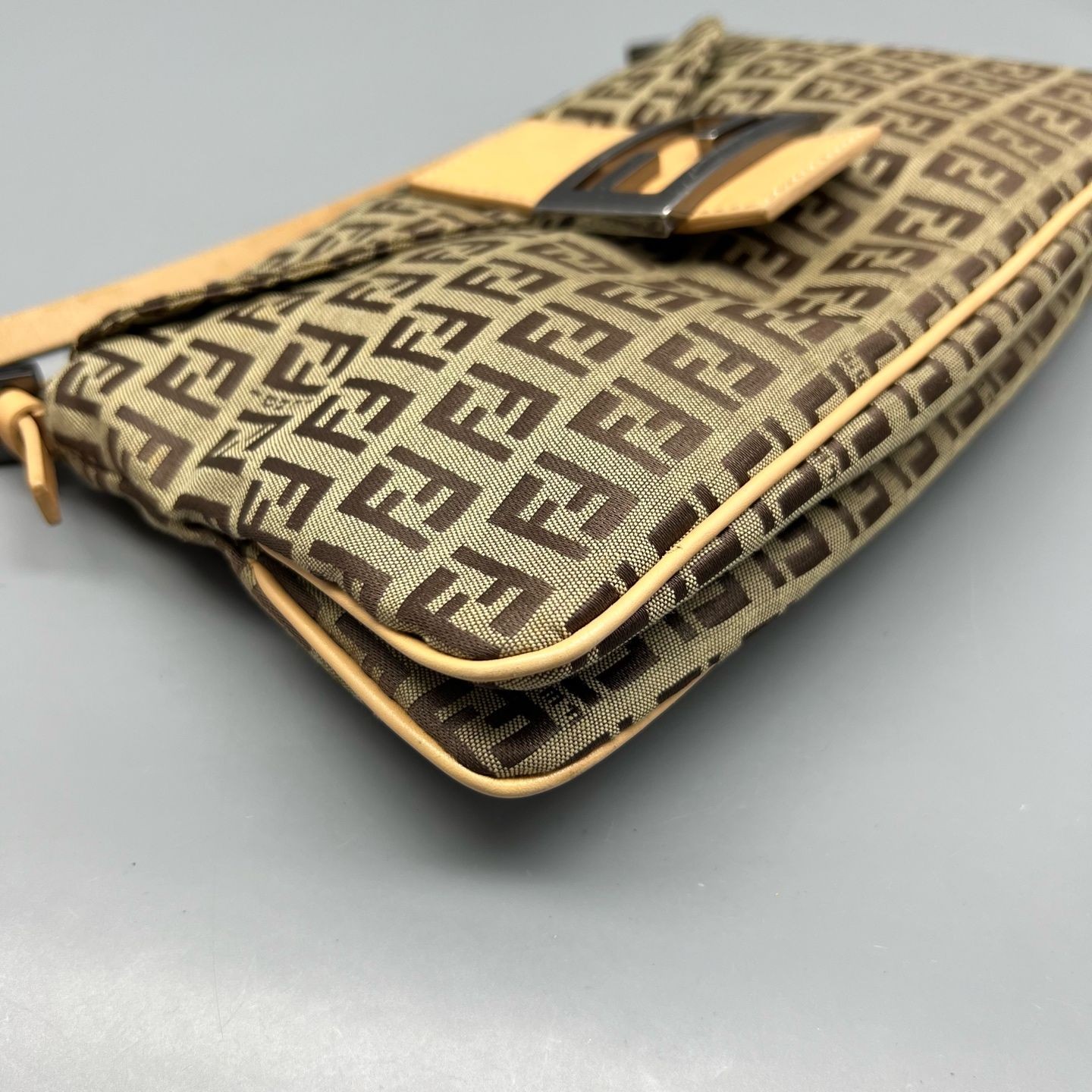 Fendi Vintage Baguette Flap Bag Zucca Canvas GHW Shoulder Crossbody Bag Rare