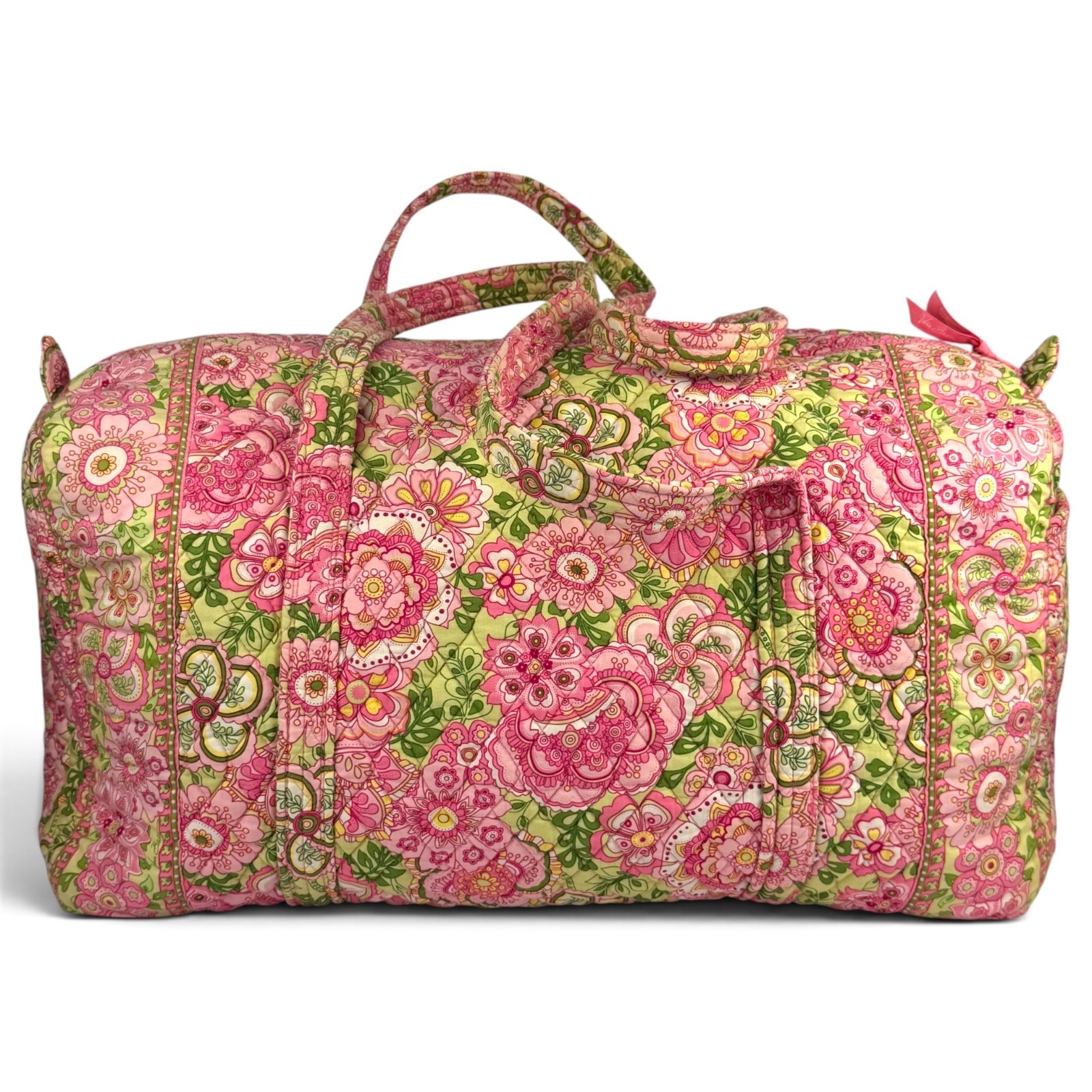 RETIRED Vera Bradley Petal Pink Weekender Quilted Cotton Duffle Bag MADE IN USA