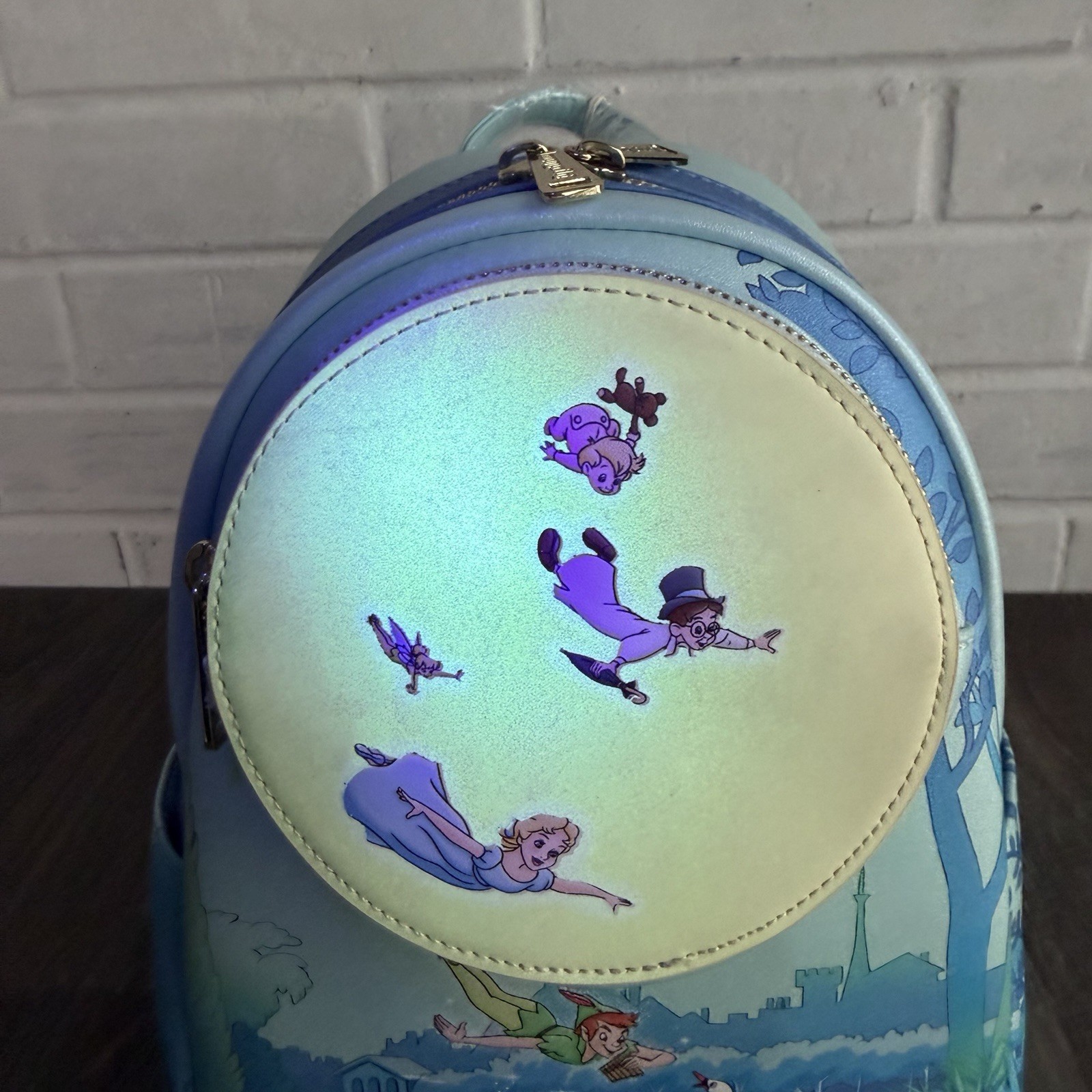 Loungefly Disney Peter Pan You Can Fly Mini Backpack Glow Moon GITD READ