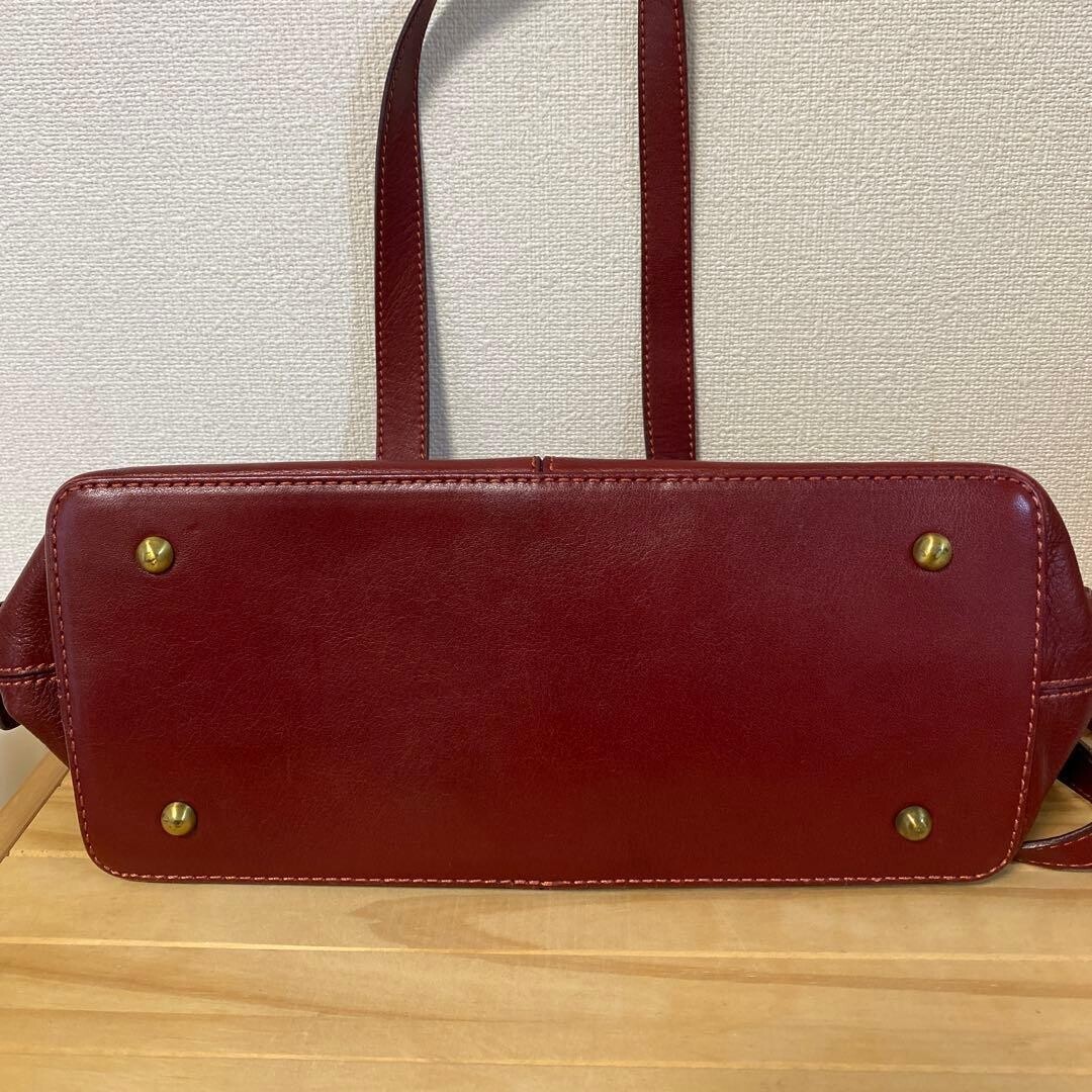 TSUCHIYA KABAN Shoulder Bag Leather Red Vintage Authentic From Japan